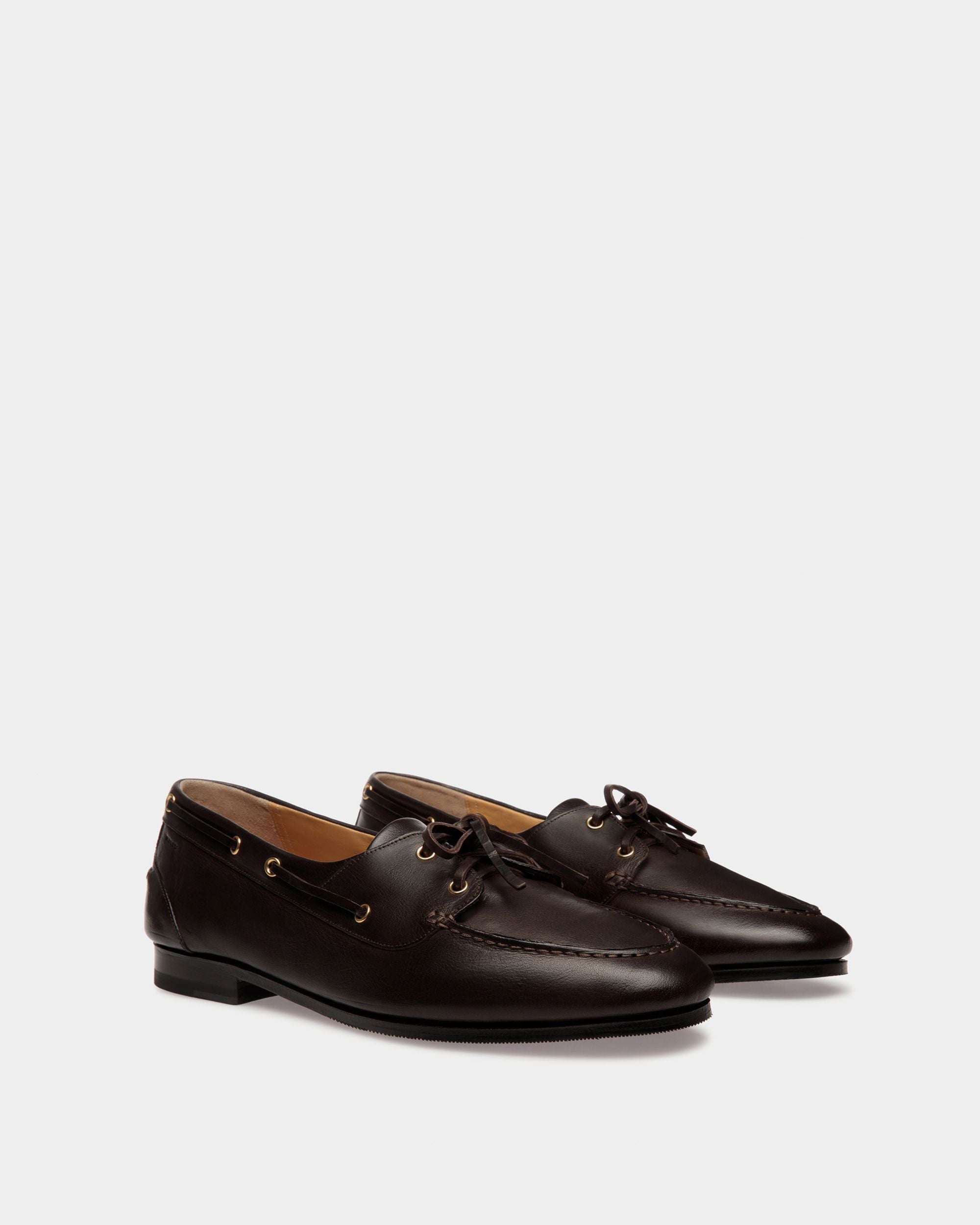 Bally Global - Plume モカシン ダークブラウン レザー - ブラウン