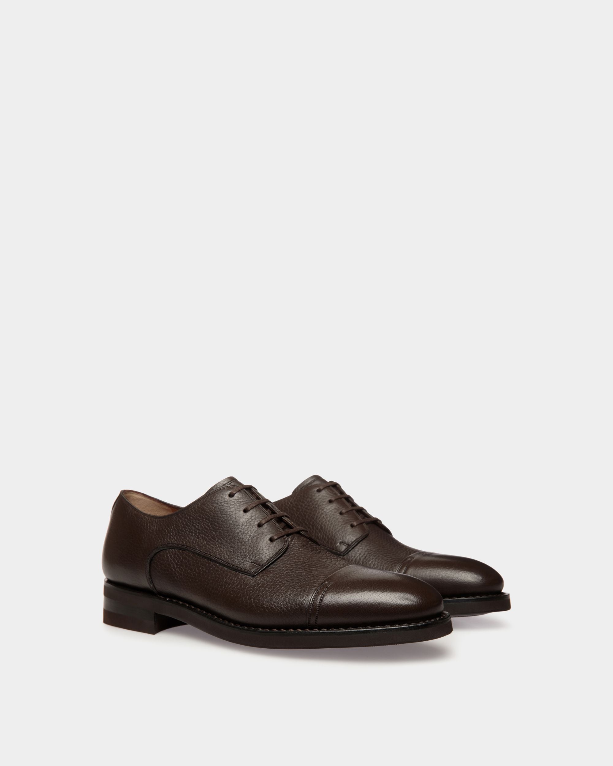Bally Global - Scribe Un Derby In Ebano Deer Leather - Brown