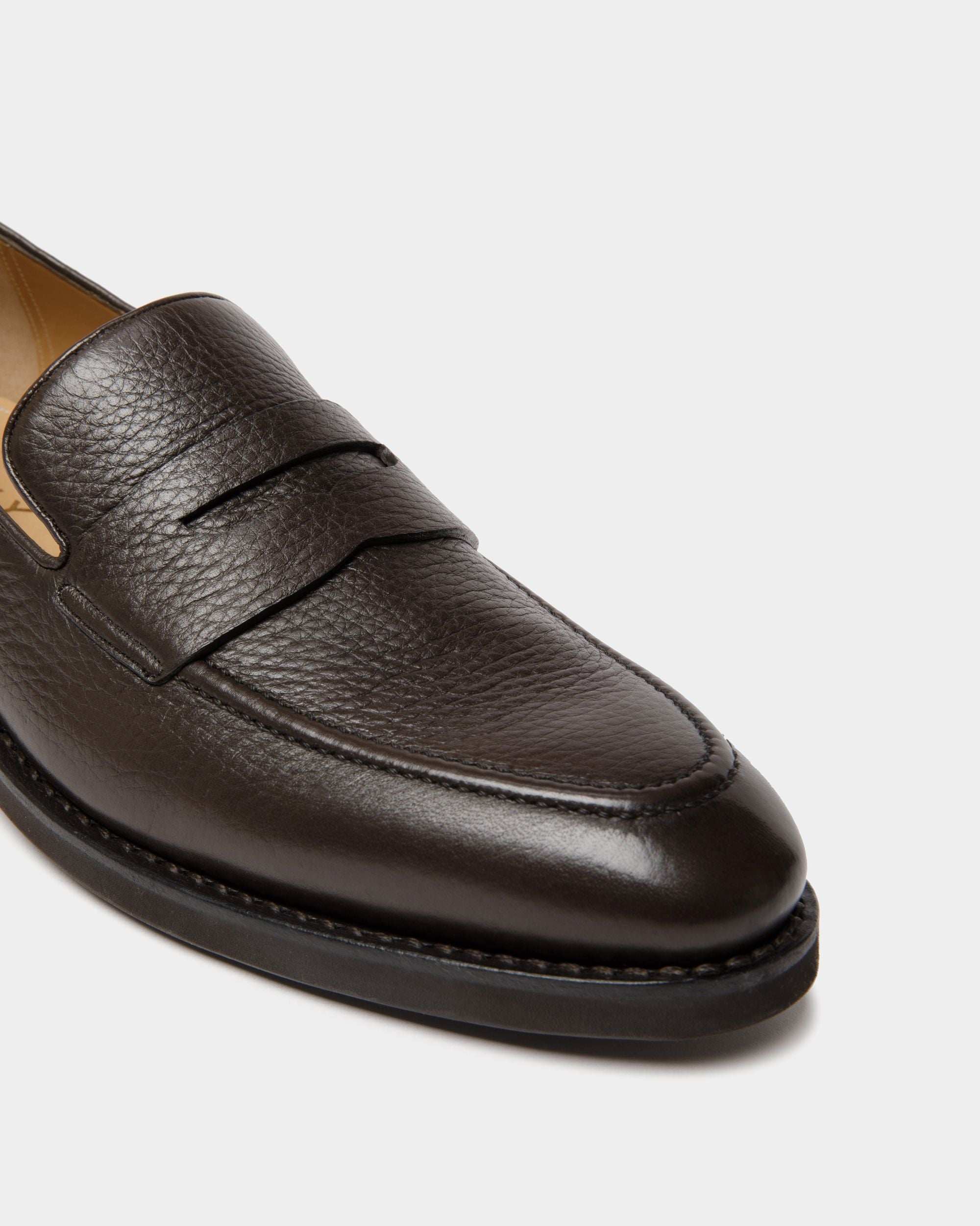 Bally Global - Scribe Un Loafer in Ebano Deer Leather - Brown