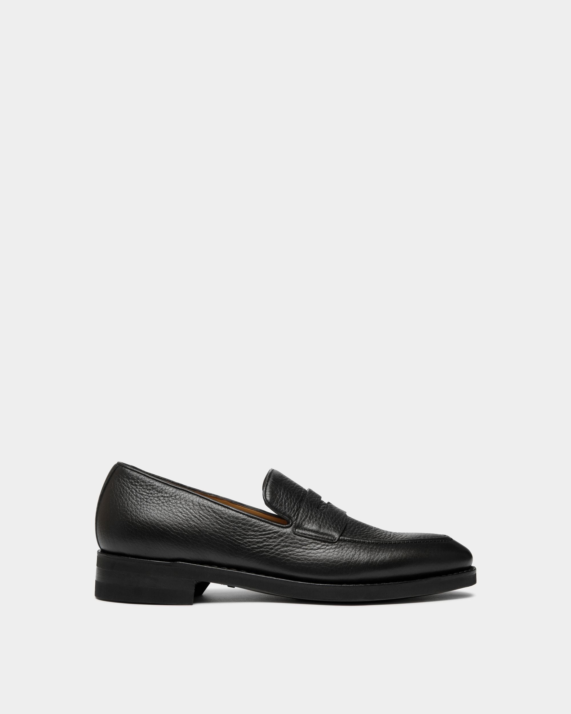 Bally Global - Scribe Un Loafer in Black Deer Leather - Black