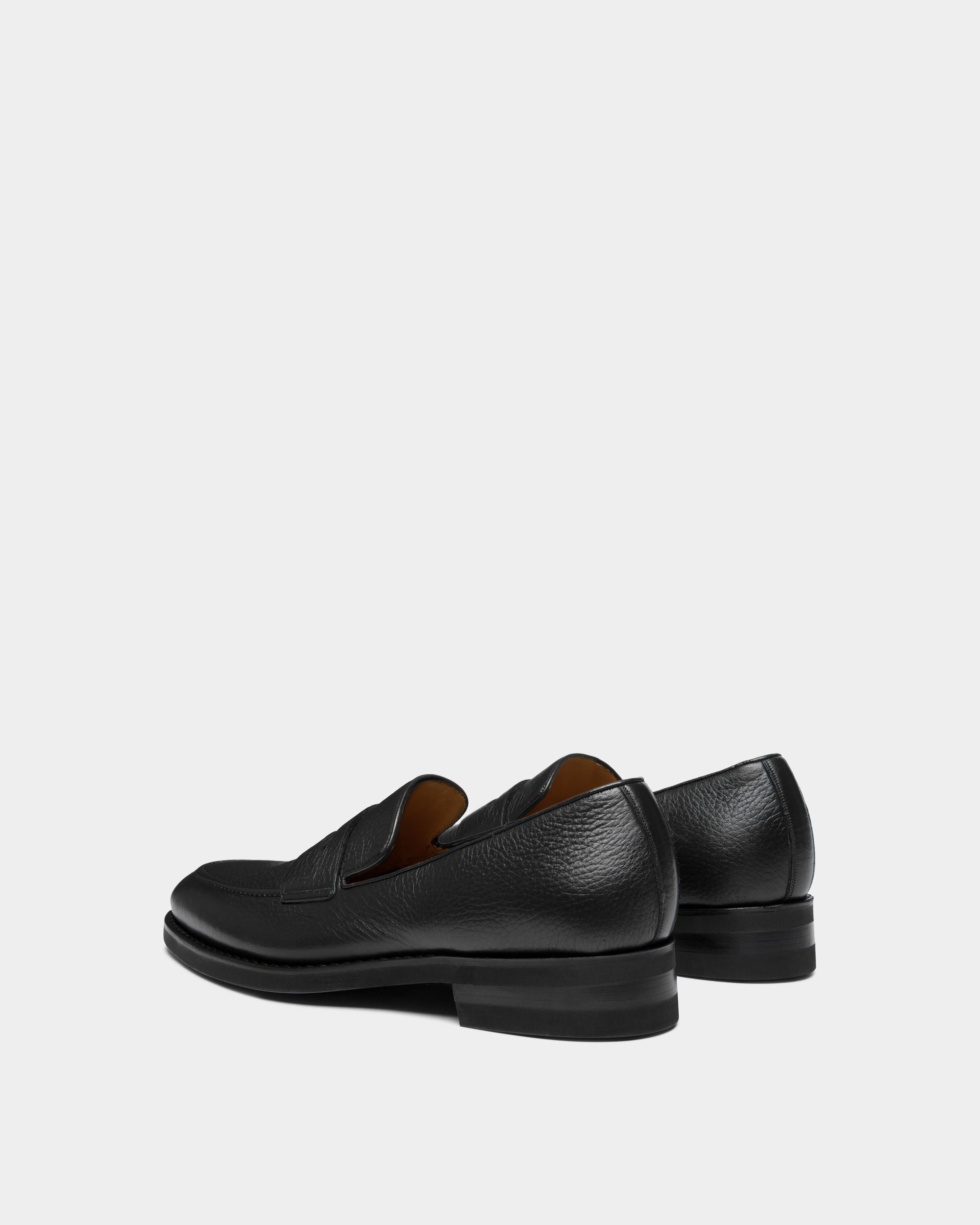 Bally Global - Scribe Un Loafer in Black Deer Leather - Black