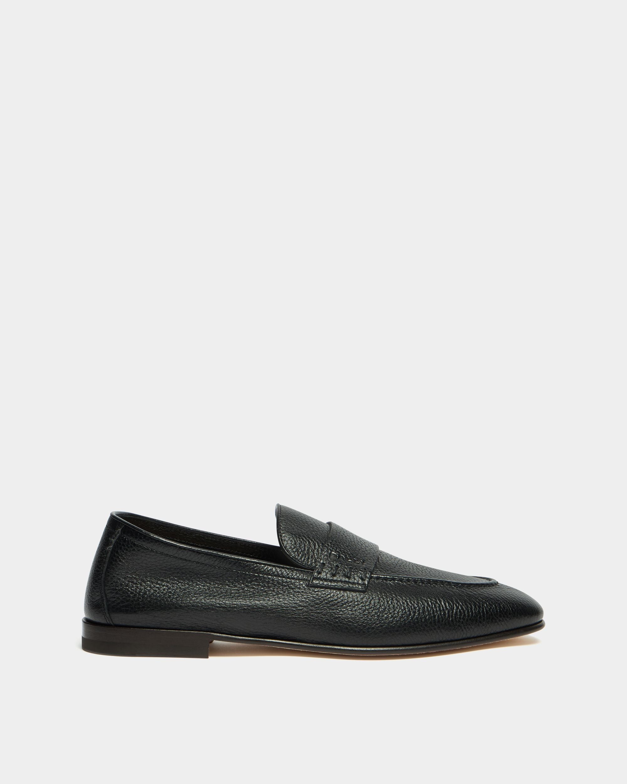 Bally Global - Elios Loafer in Black Grained Leather - Black