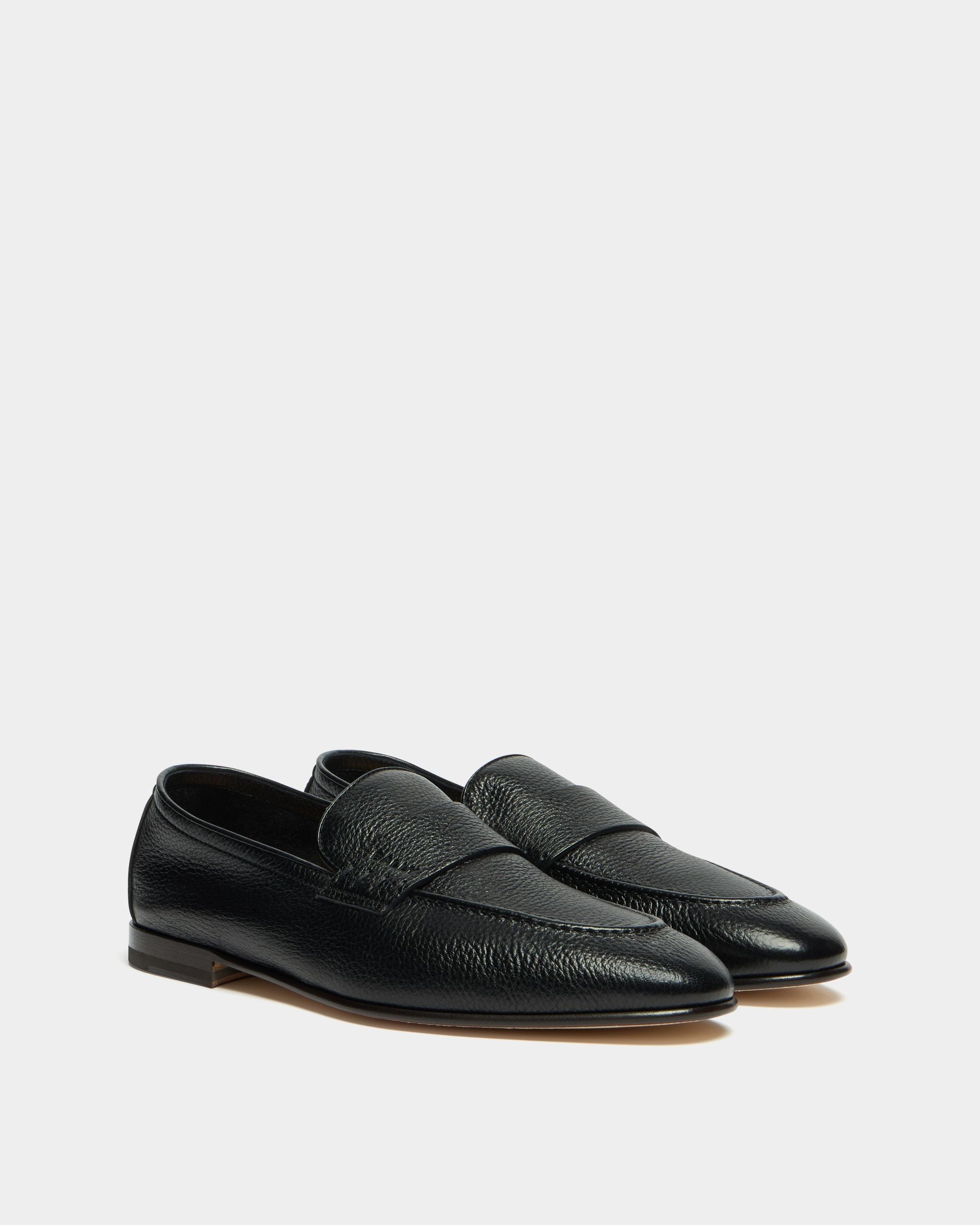 Bally Global - Elios Loafer in Black Grained Leather - Black