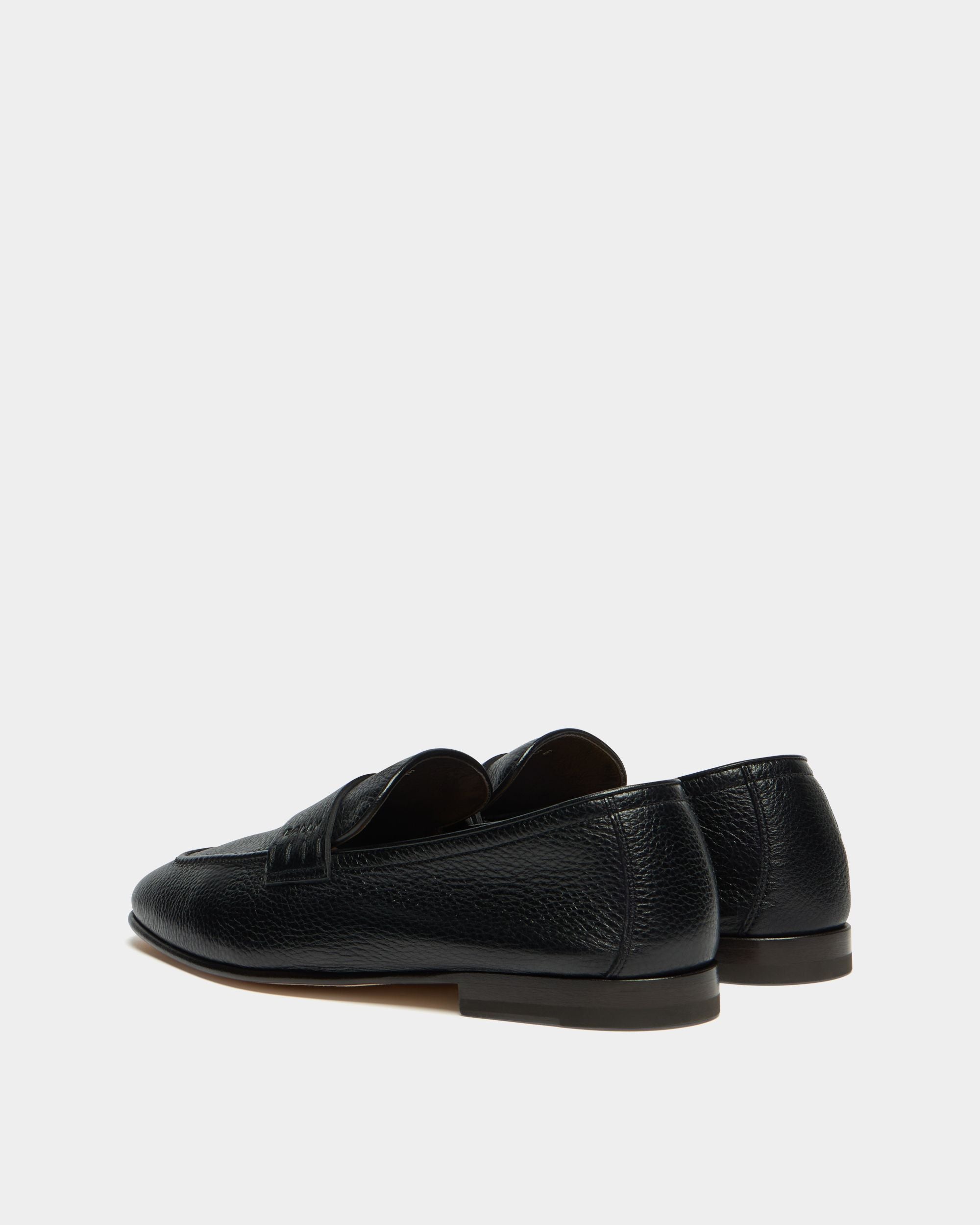Bally Global - Elios Loafer in Black Grained Leather - Black