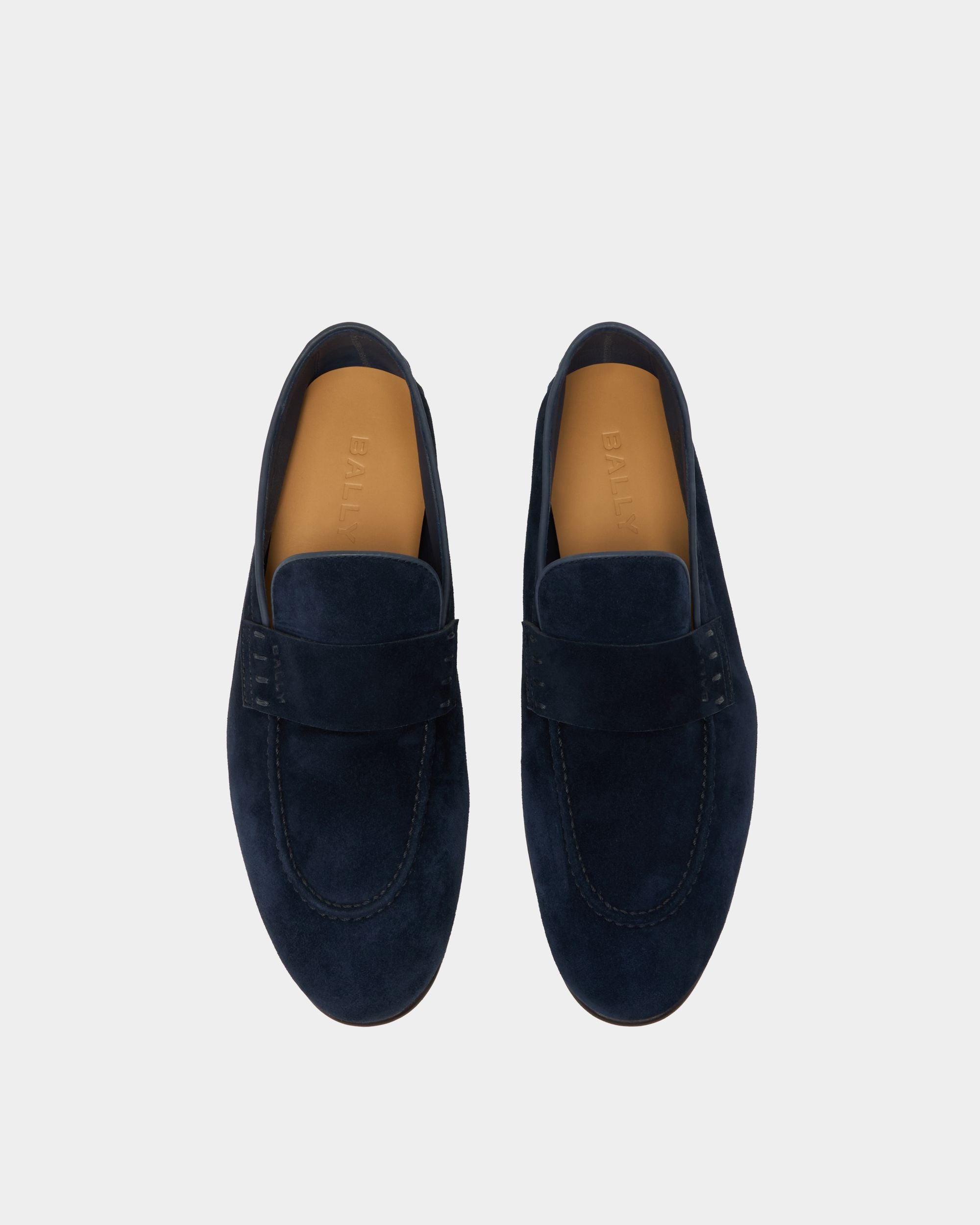 Bally Global - Elios Loafer in Blue Suede - Blue