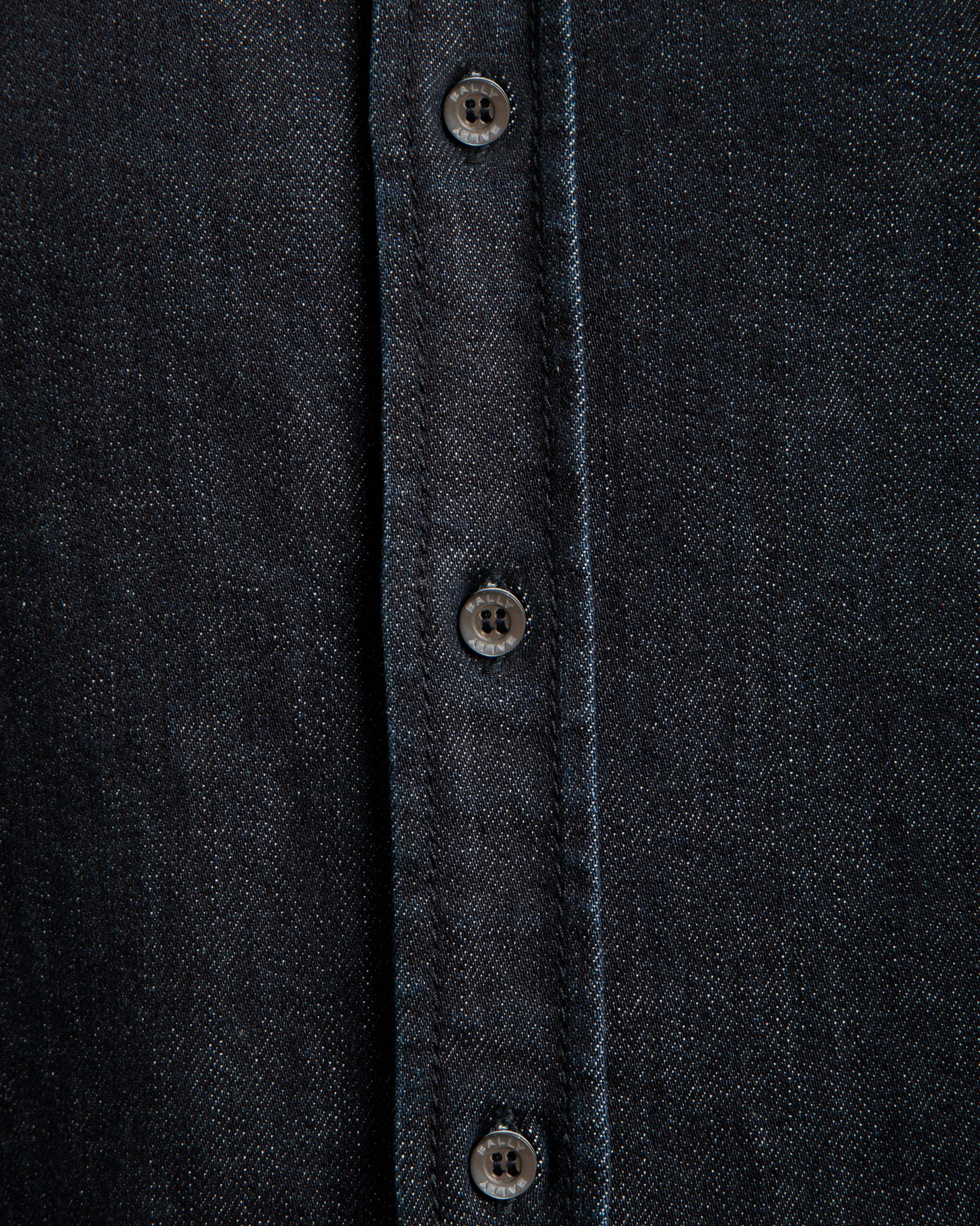 Bally Global - Adrien Brodyトラベルコレクション ロングスリーブ シャツ Navy Blue コットンブレンド - ブルー