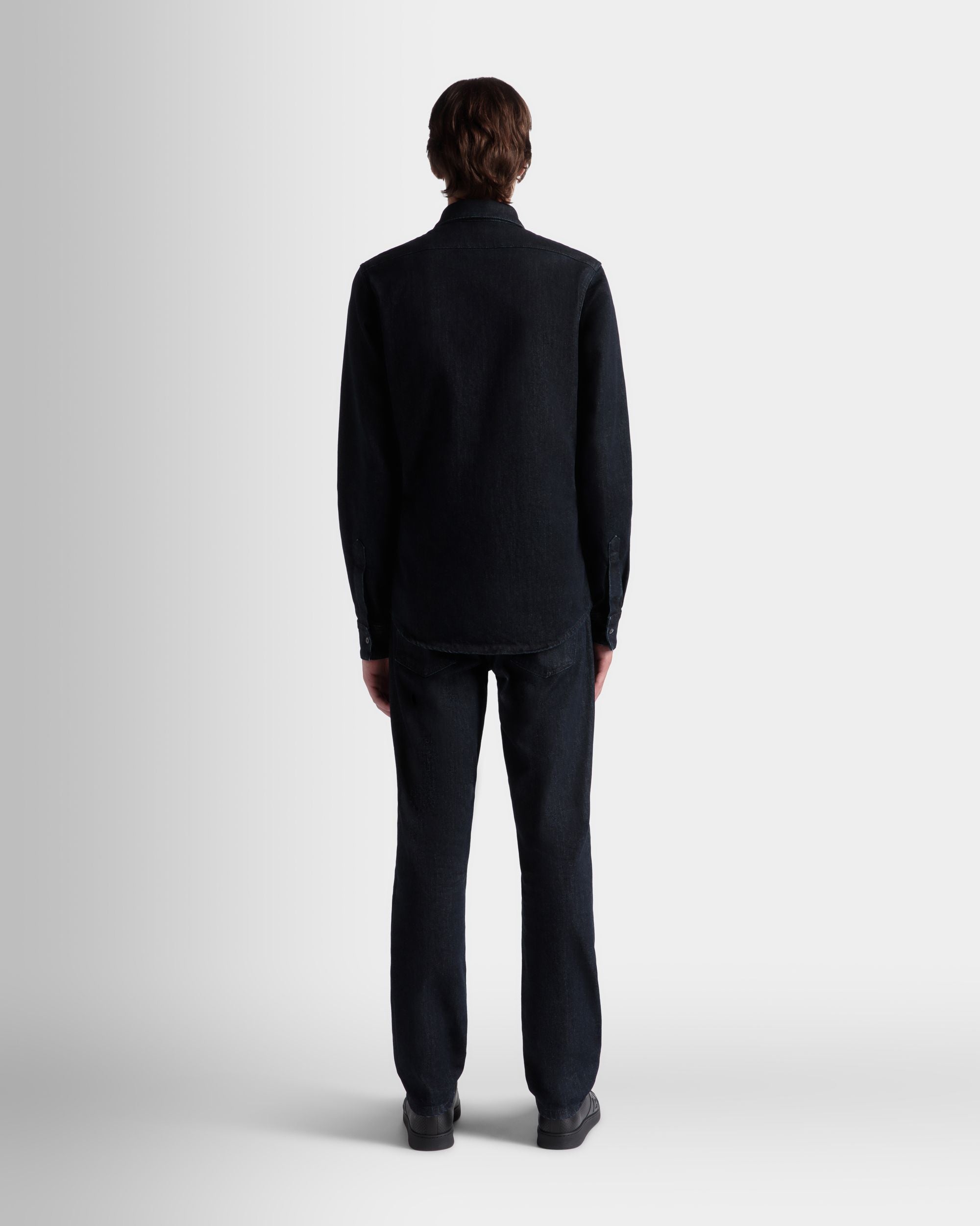 Bally Global - Adrien Brodyトラベルコレクション ロングスリーブ シャツ Navy Blue コットンブレンド - ブルー