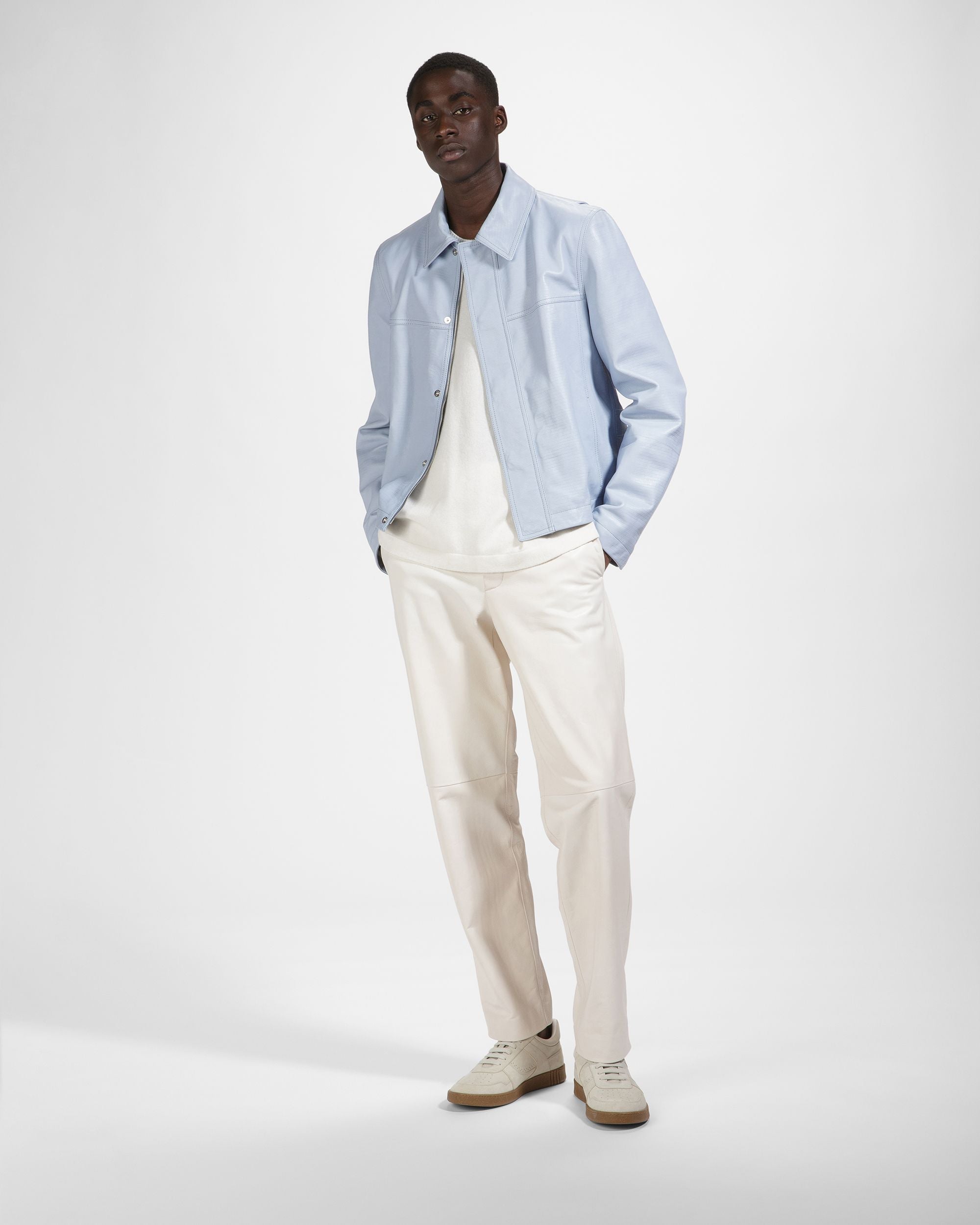 Bally Global - Weky Leather Sneakers In Dusty White - Beige