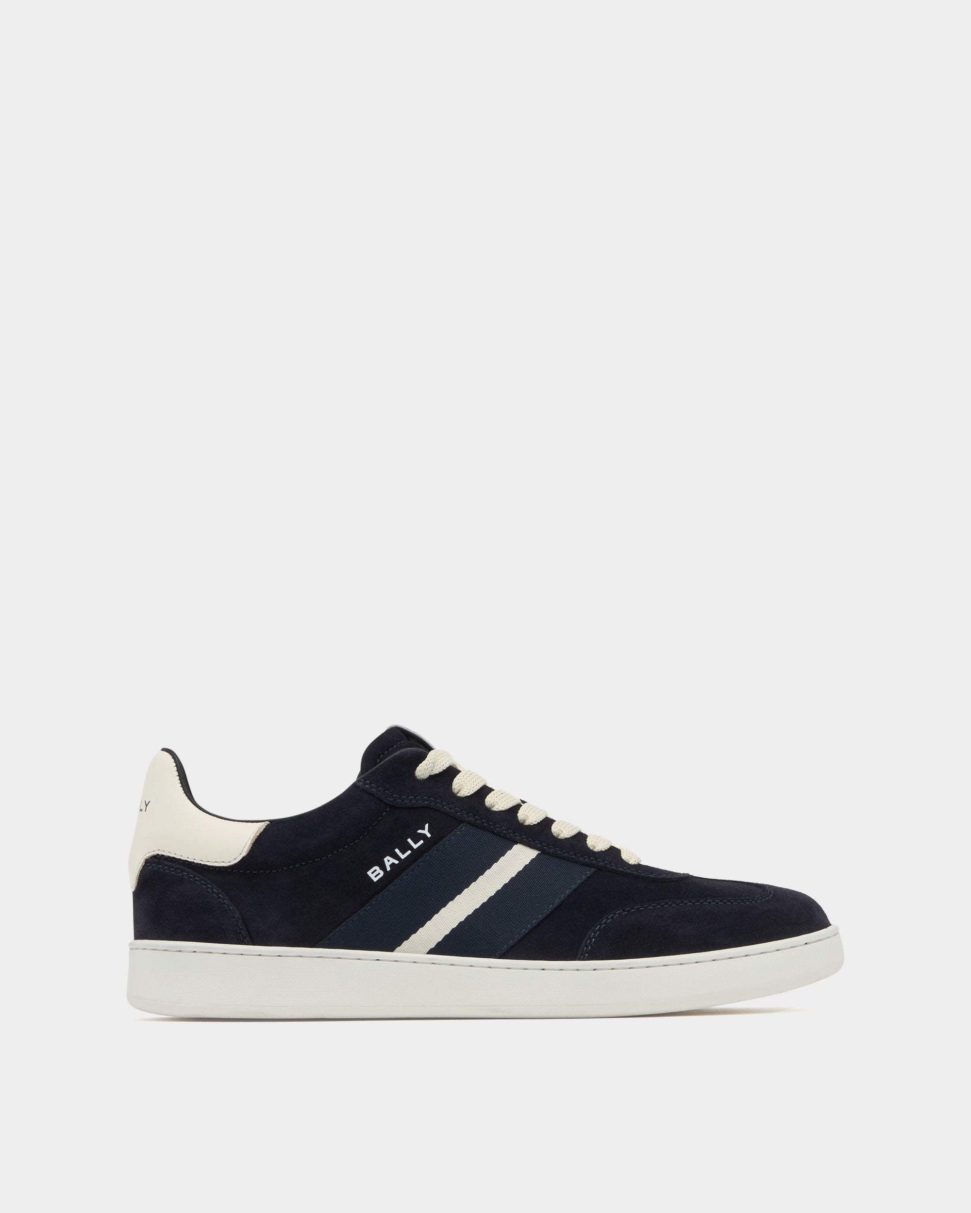 Bally Global - Retro Crest Sneaker in Navy Blue Suede - Blue