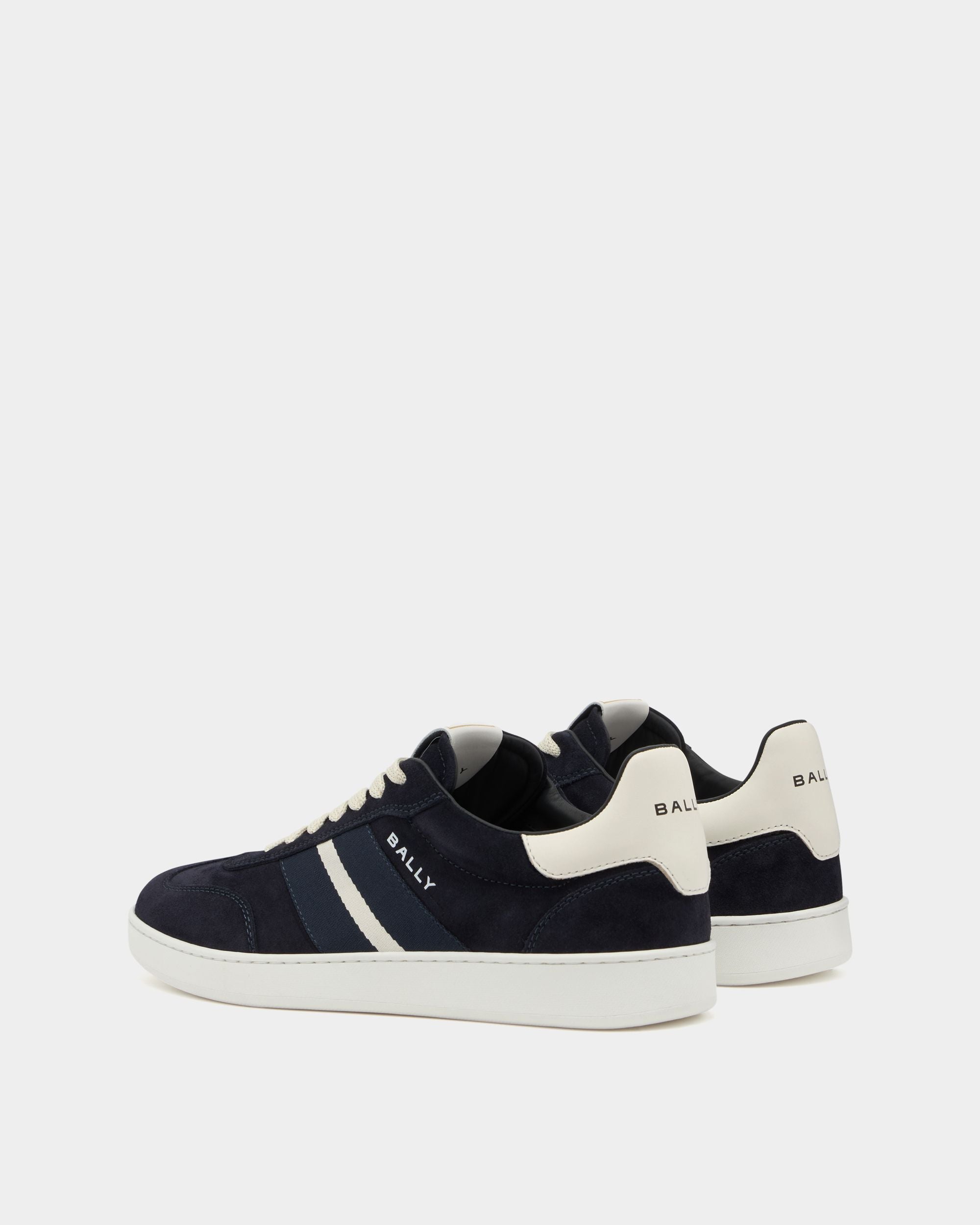 Bally Global - Retro Crest Sneaker in Navy Blue Suede - Blue