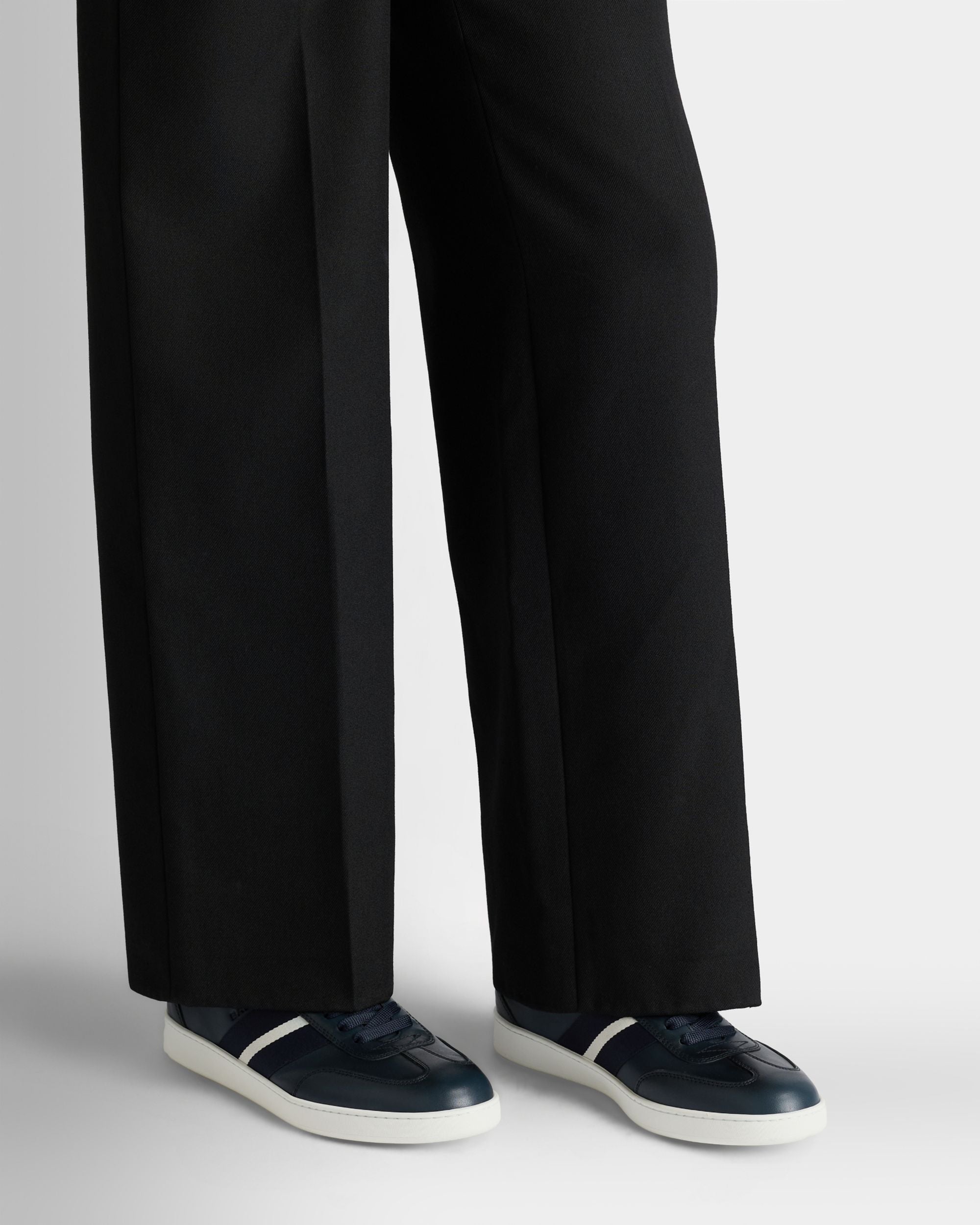 Bally Global - Retro Crest スニーカー ネイビーブルー レザー - ブルー