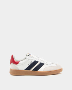 Retro Crest Sneaker in White Leather