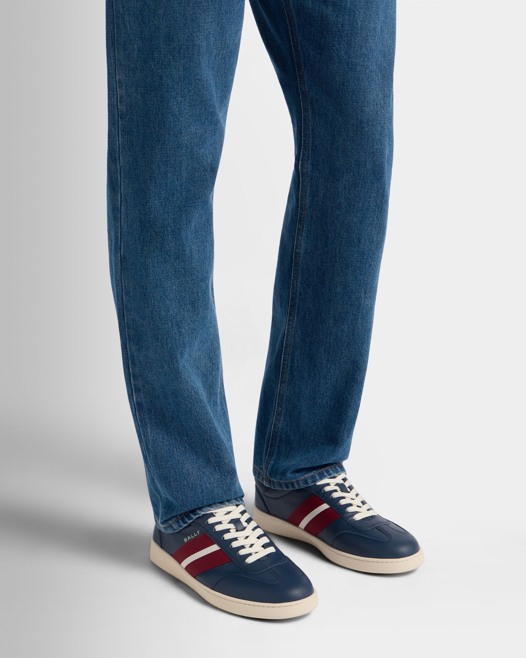 Bally Global - Retro Crest Sneaker in Blue Leather - Blue