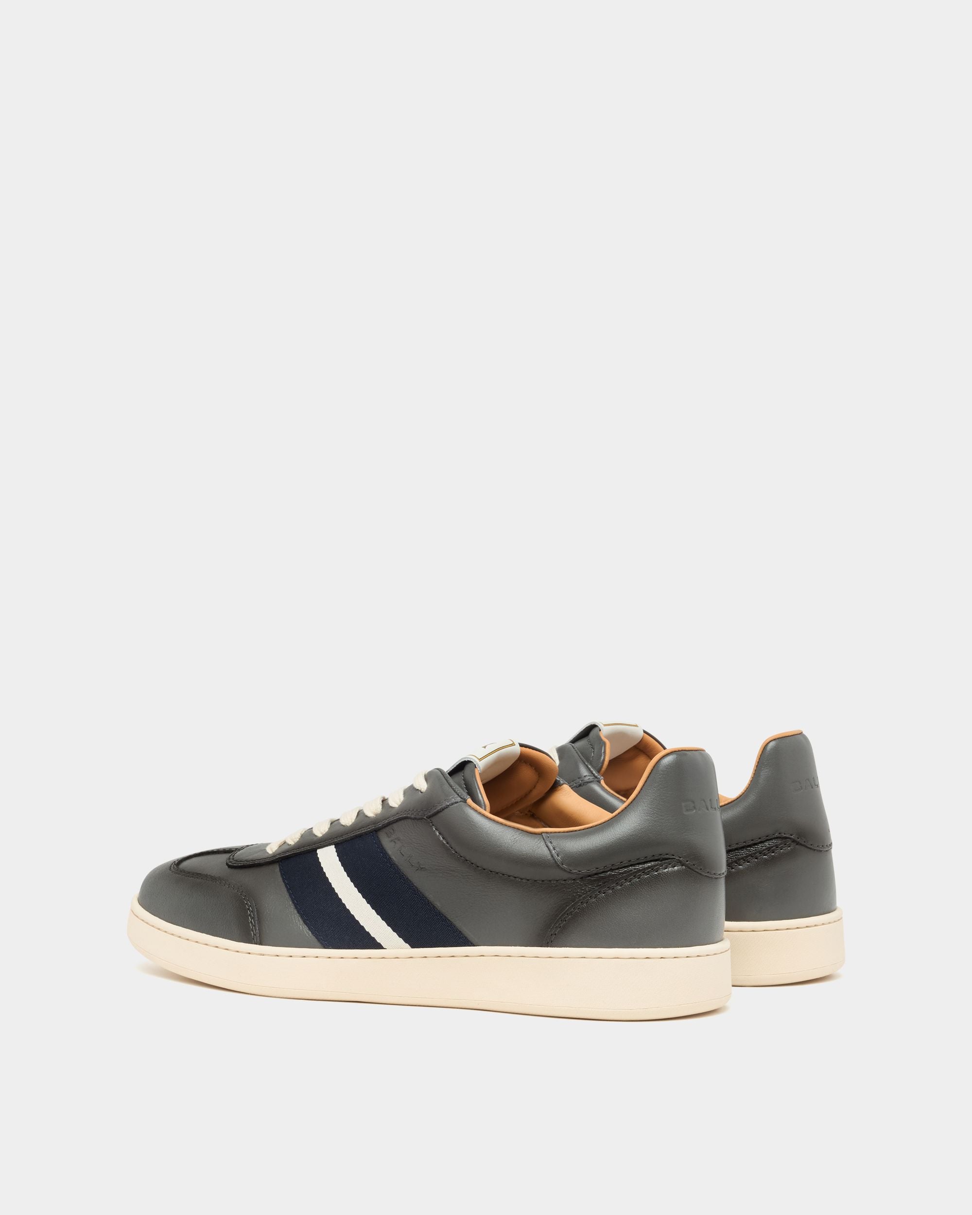 Bally Global - Retro Crest Sneaker in Grey Brushed Leather - Grey