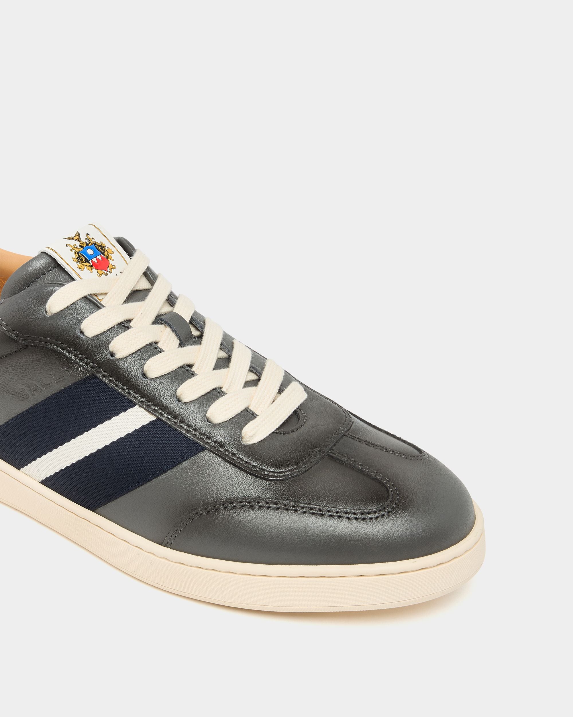 Bally Global - Retro Crest Sneaker in Grey Brushed Leather - Grey