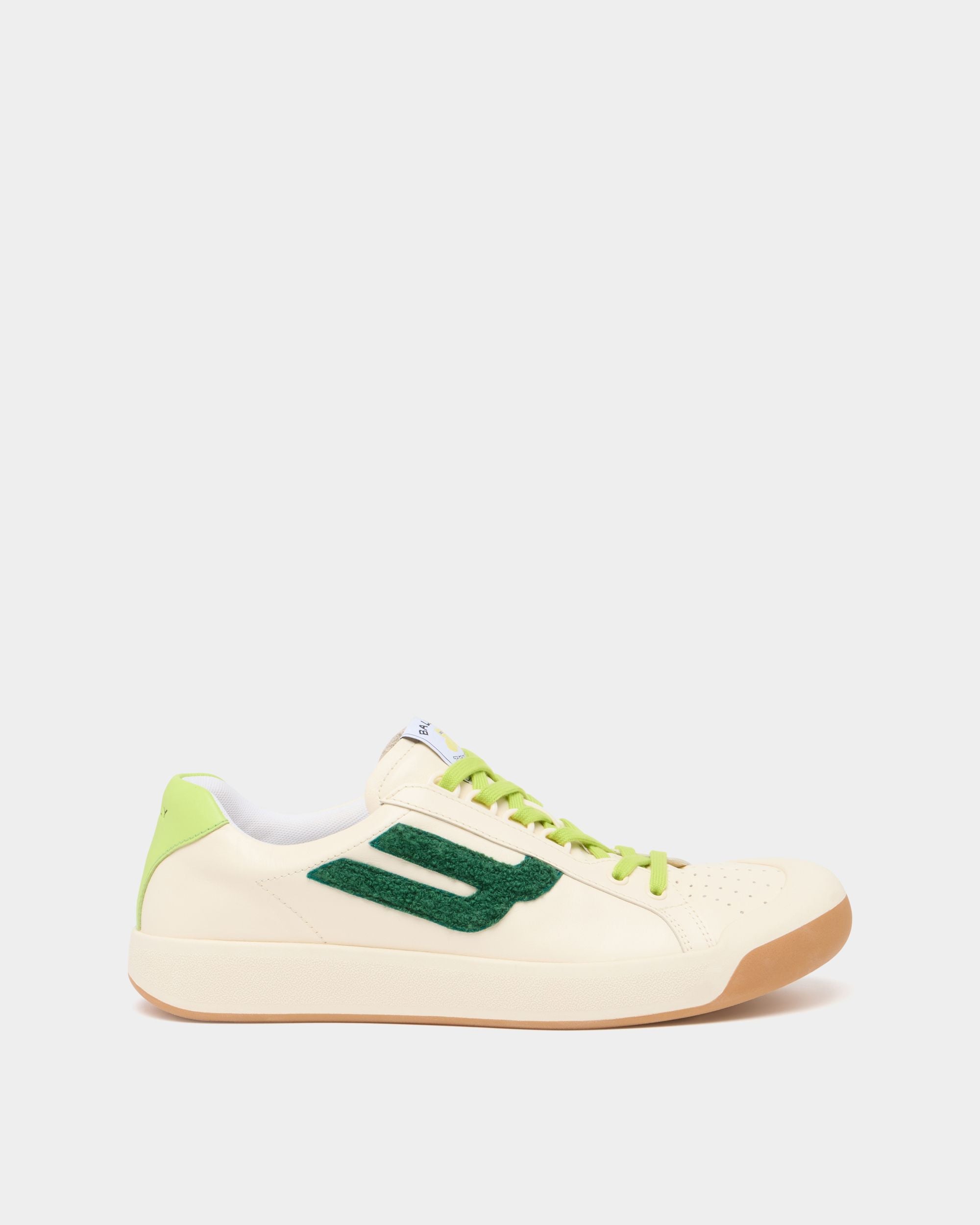 Bally Global - Tennis Collection Sneaker in White and Green Leather - Multicolor
