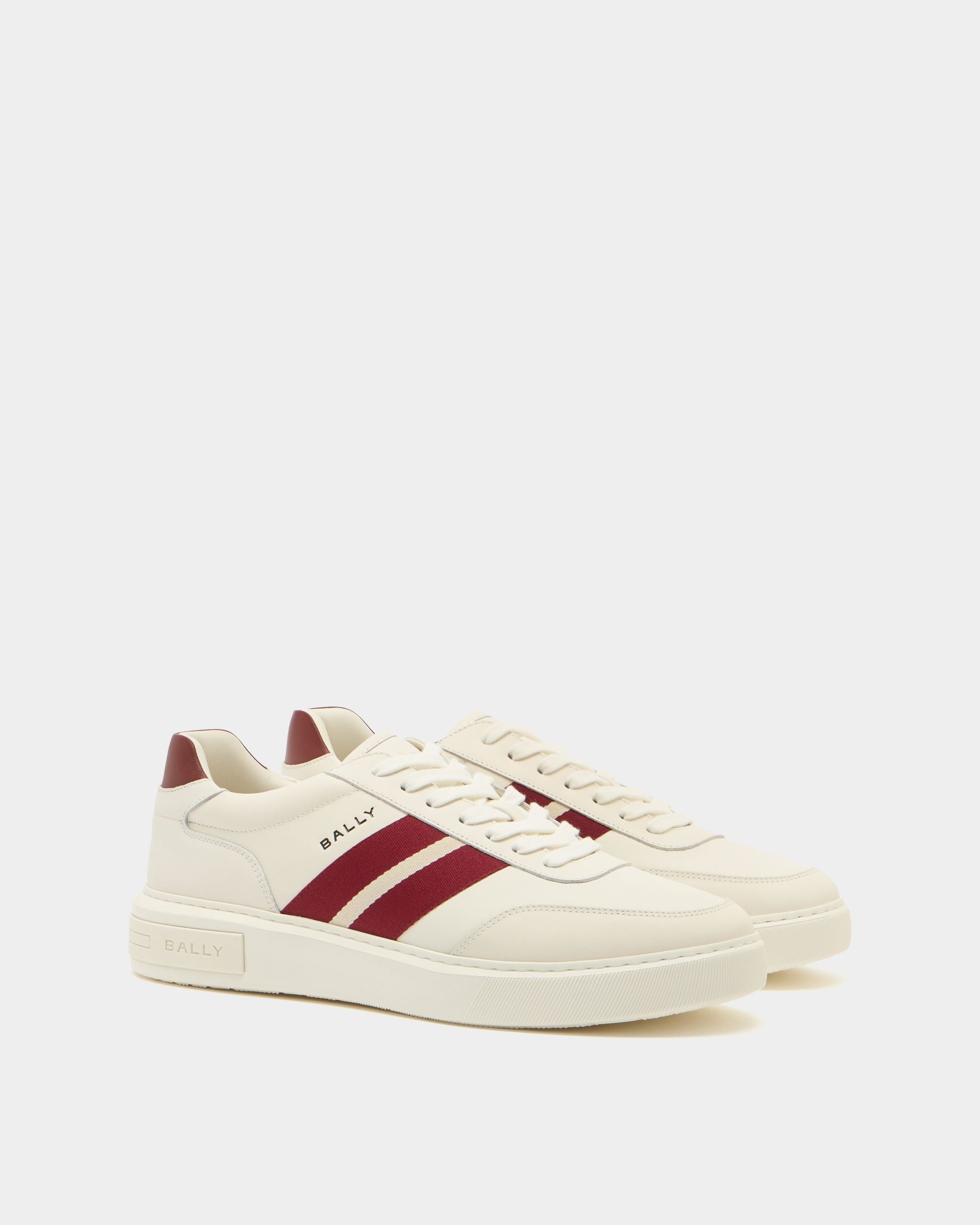 Bally Global - Bally Lift スニーカー ホワイト＆レッドレザー - ホワイト