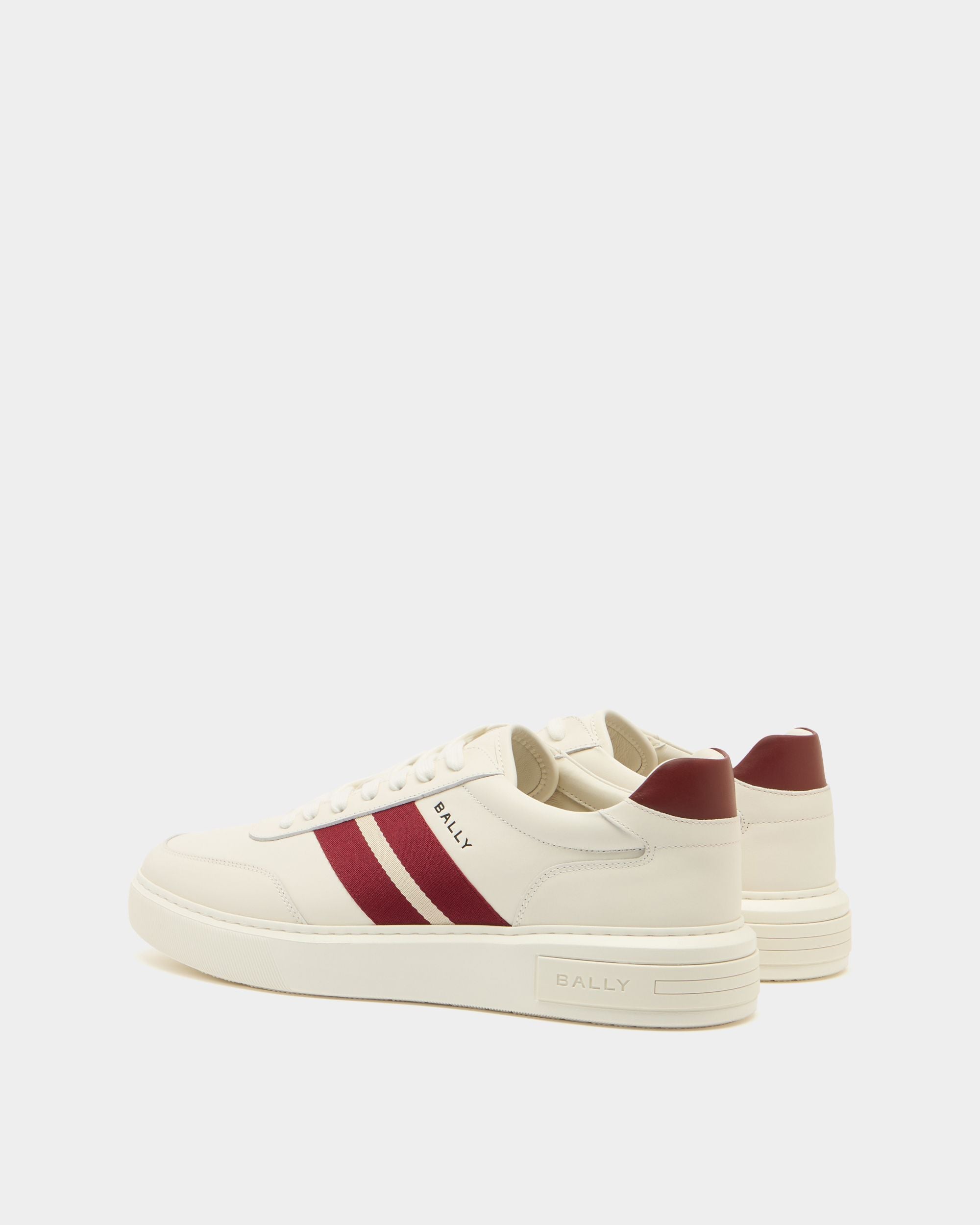 Bally Global - Bally Lift スニーカー ホワイト＆レッドレザー - ホワイト