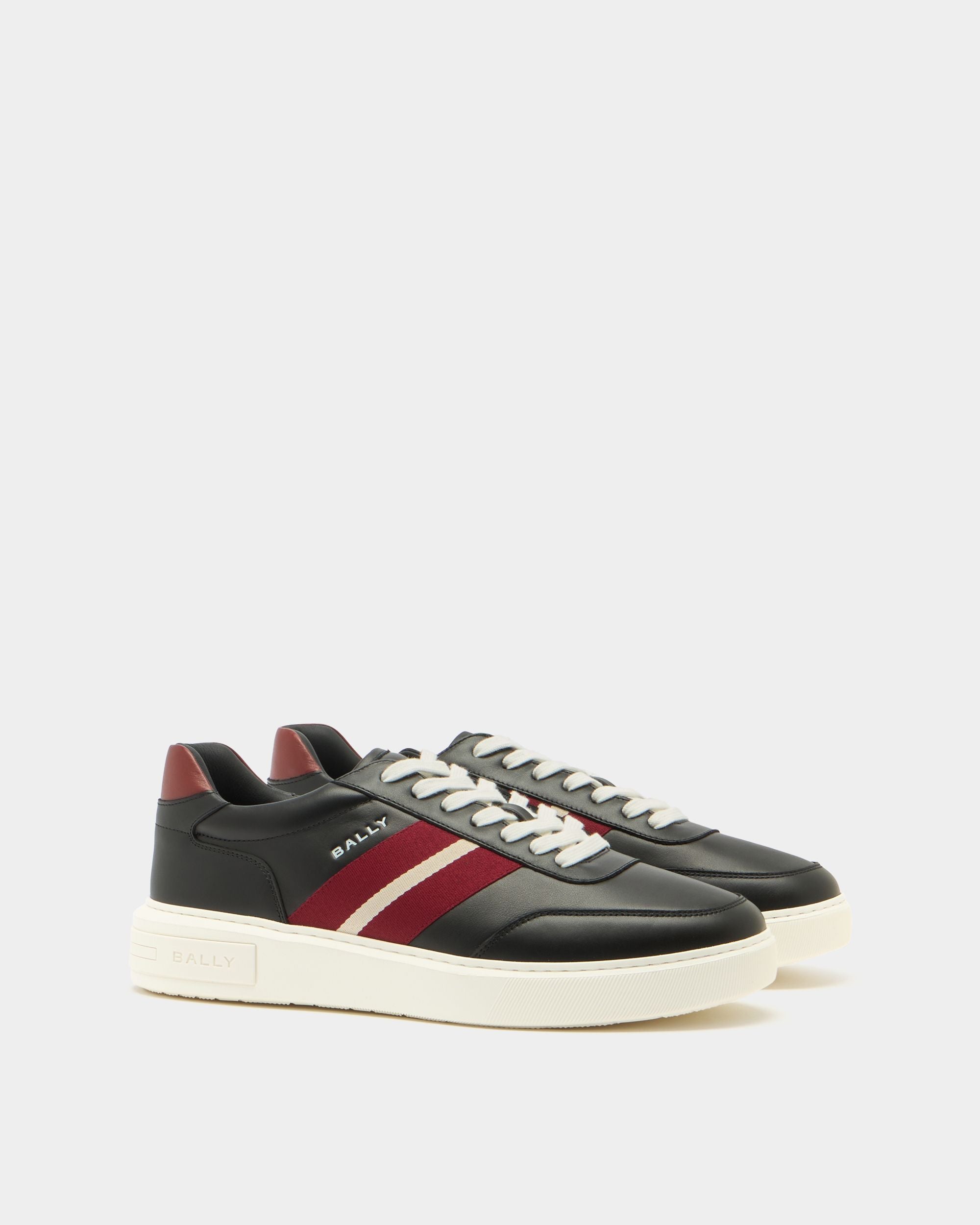 Bally Global - Bally Lift Sneaker in Black and Red Leather - Black