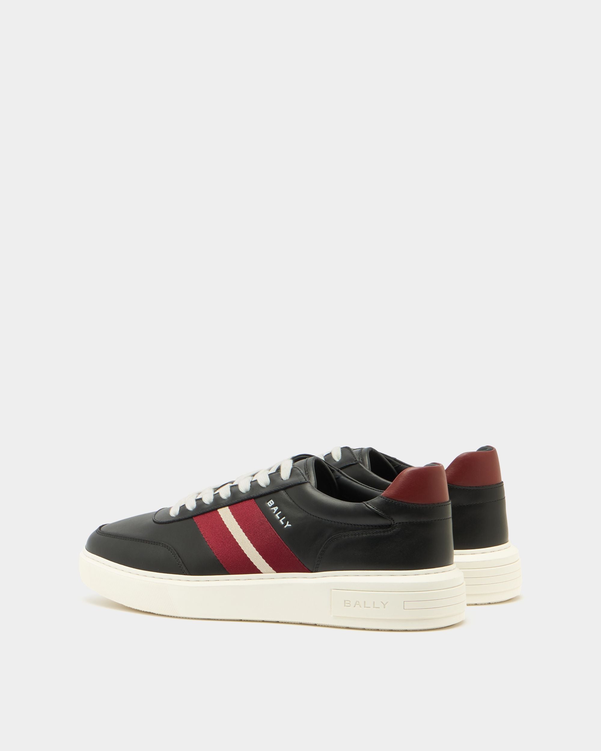 Bally Global - Bally Lift Sneaker in Black and Red Leather - Black