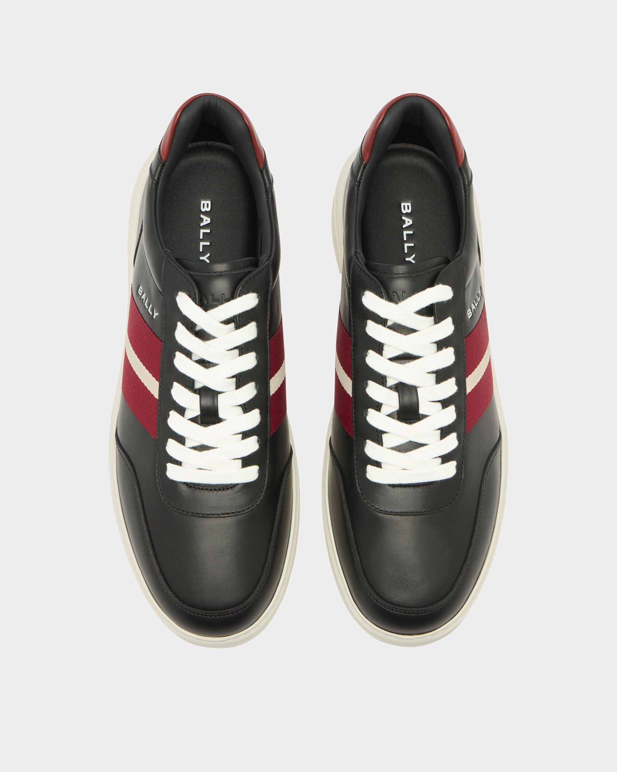 Bally Global - Bally Lift Sneaker in Black and Red Leather - Black