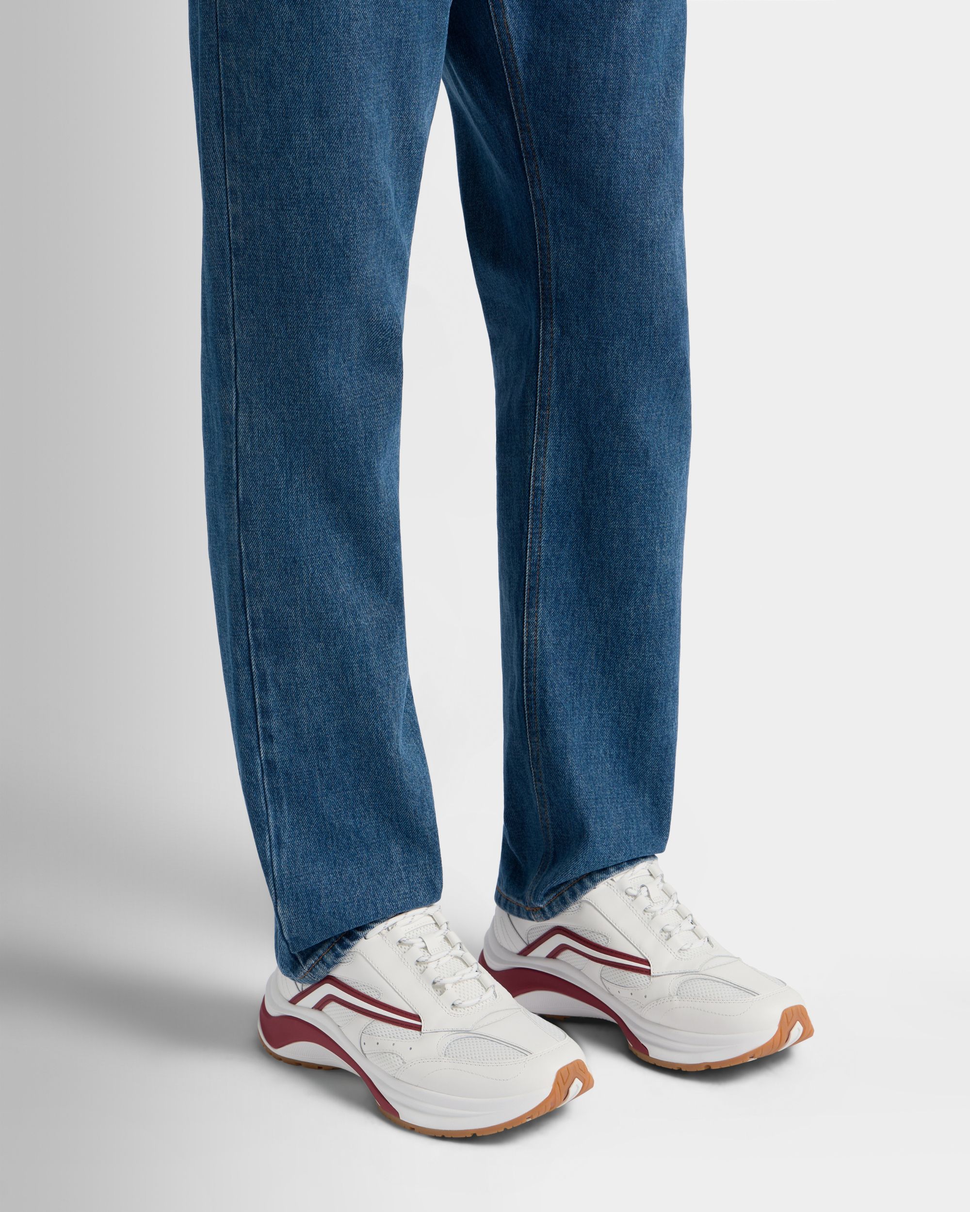 Bally Global - Woge スニーカー ホワイト＆レッド レザー＆ファブリック - ホワイト