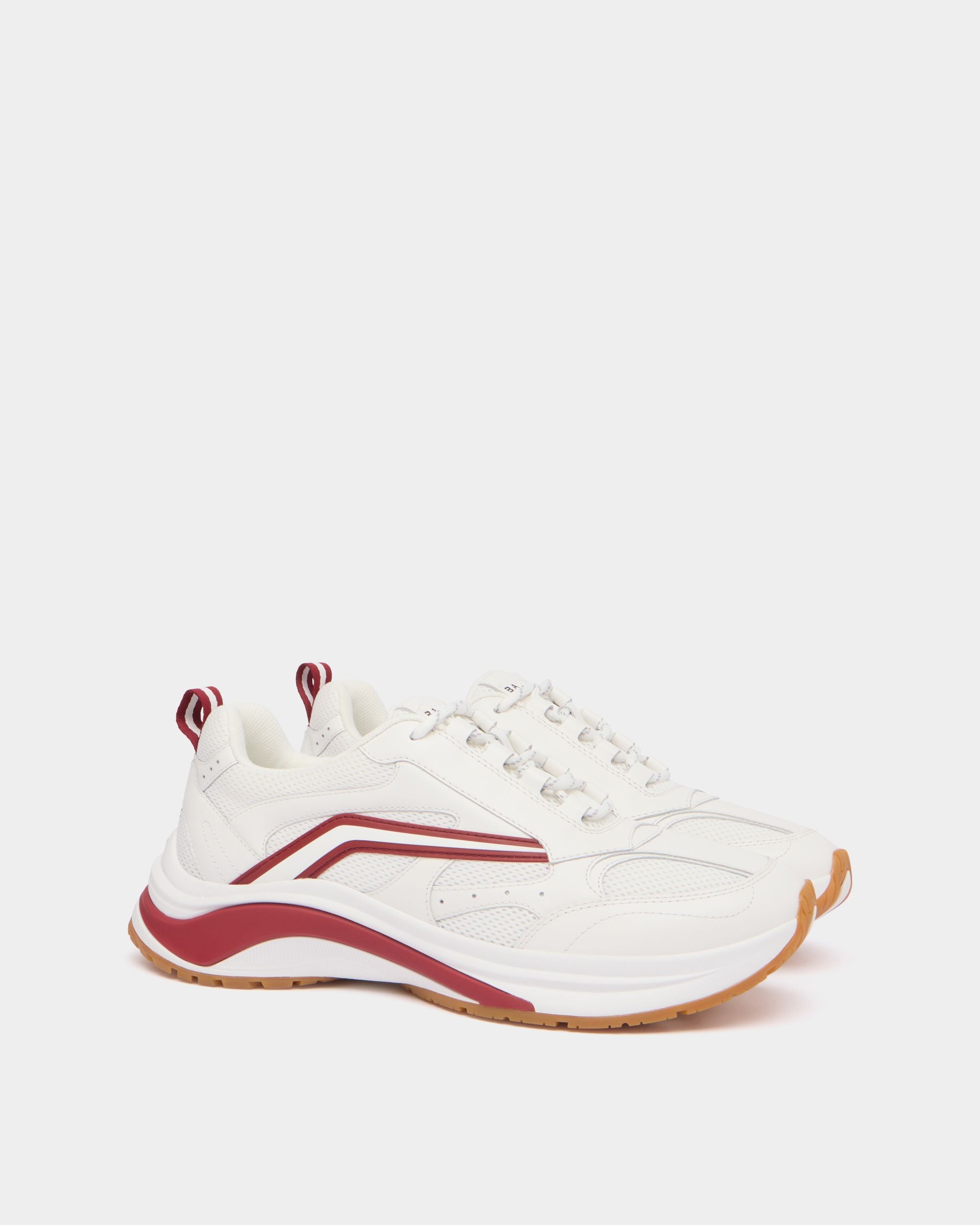 Bally Global - Woge スニーカー ホワイト＆レッド レザー＆ファブリック - ホワイト