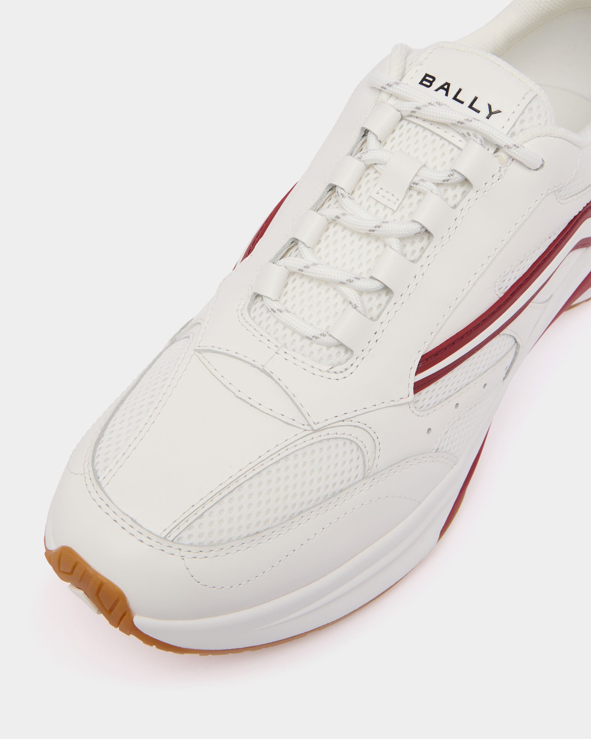 Bally Global - Woge スニーカー ホワイト＆レッド レザー＆ファブリック - ホワイト