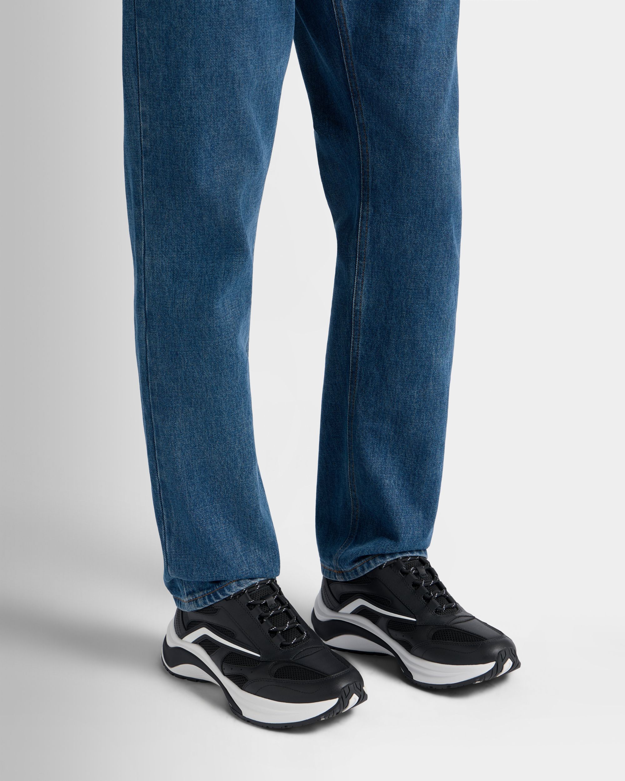 Bally Global - Woge スニーカー ブラック＆ホワイト レザー＆ファブリック - ブラック