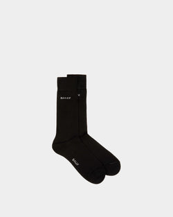 Logo Socks in Black Cotton
