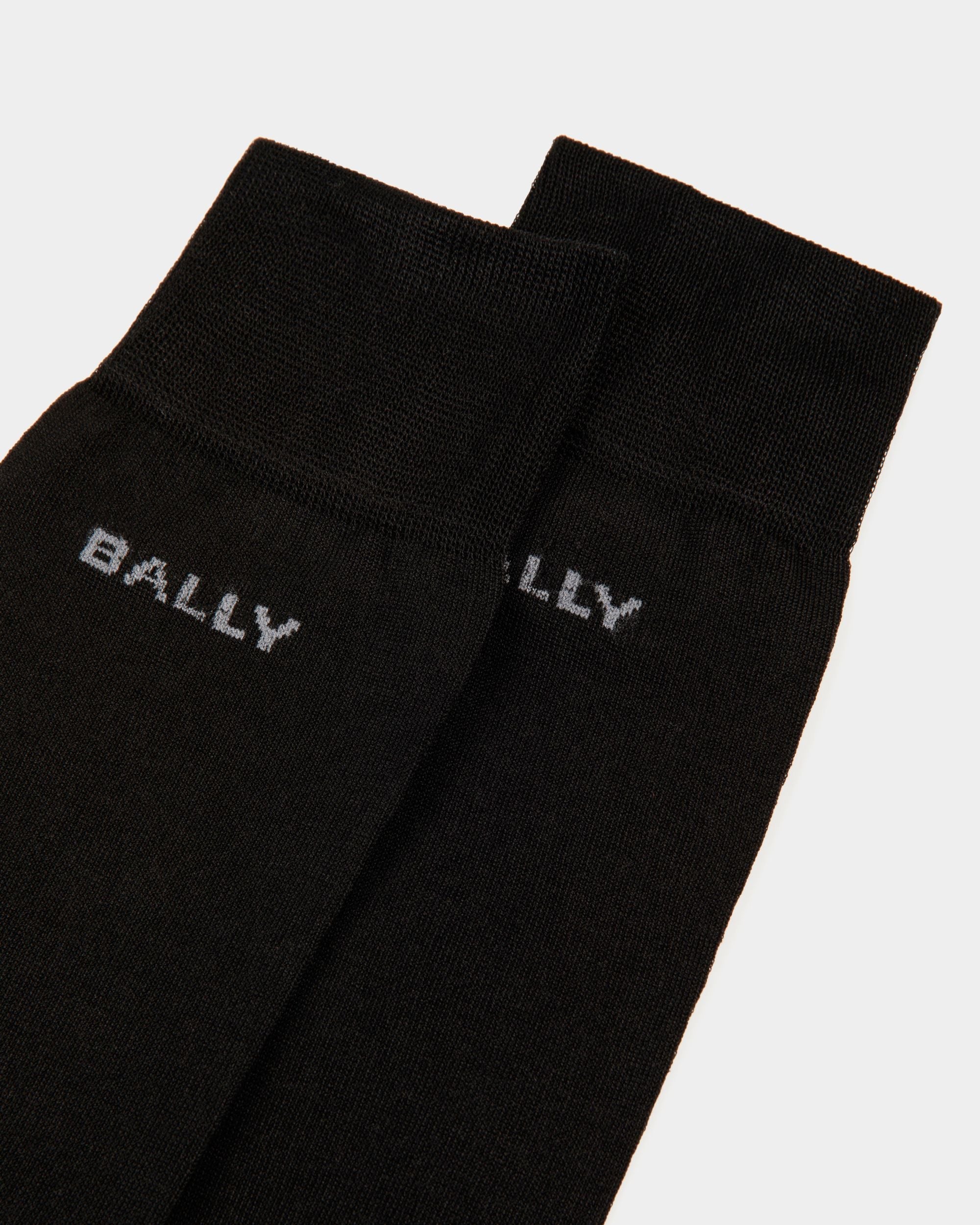 Bally Global - Logo Socks in Black Cotton - Black