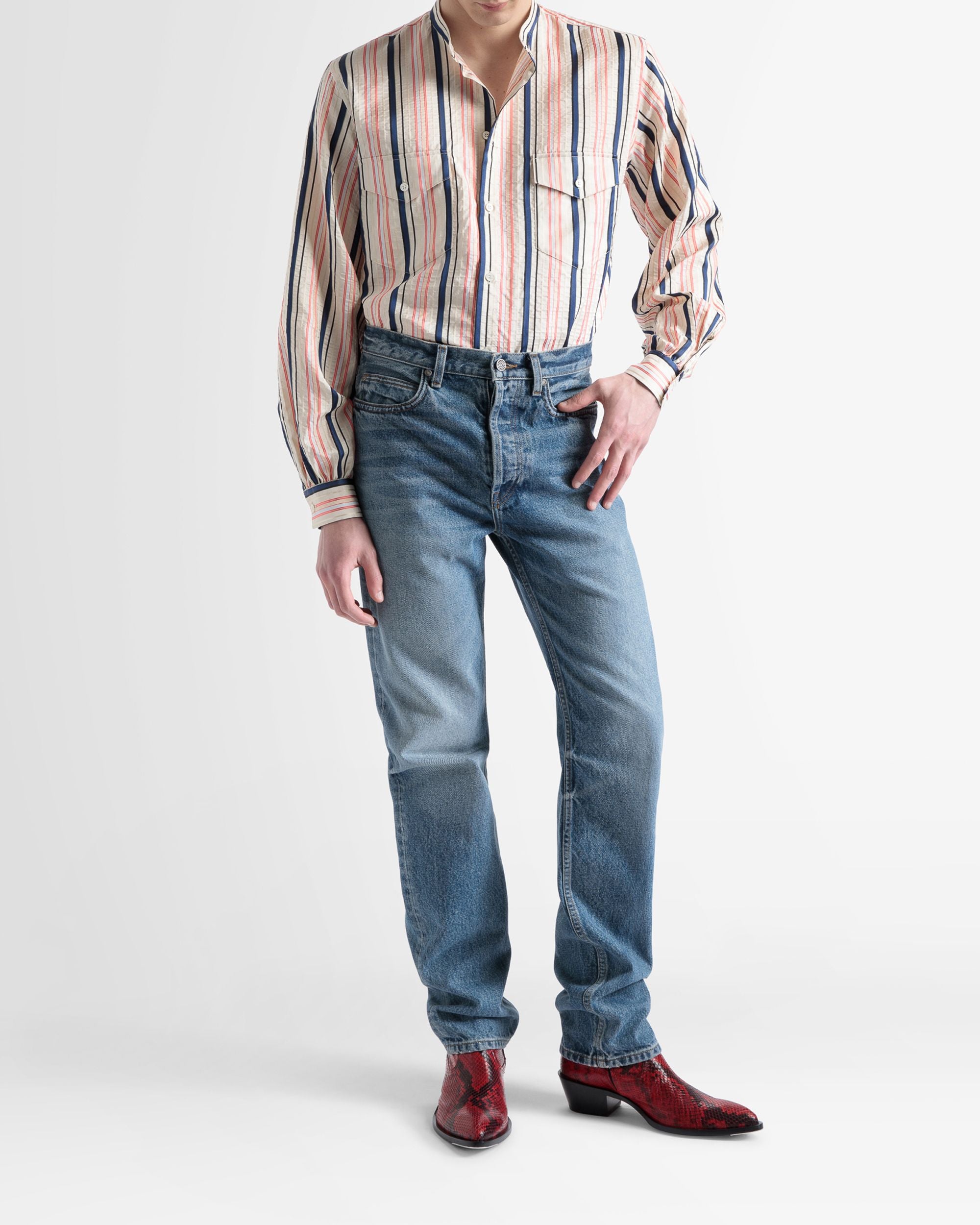 Bally Global - Flared Pants In Blue Denim - Blue