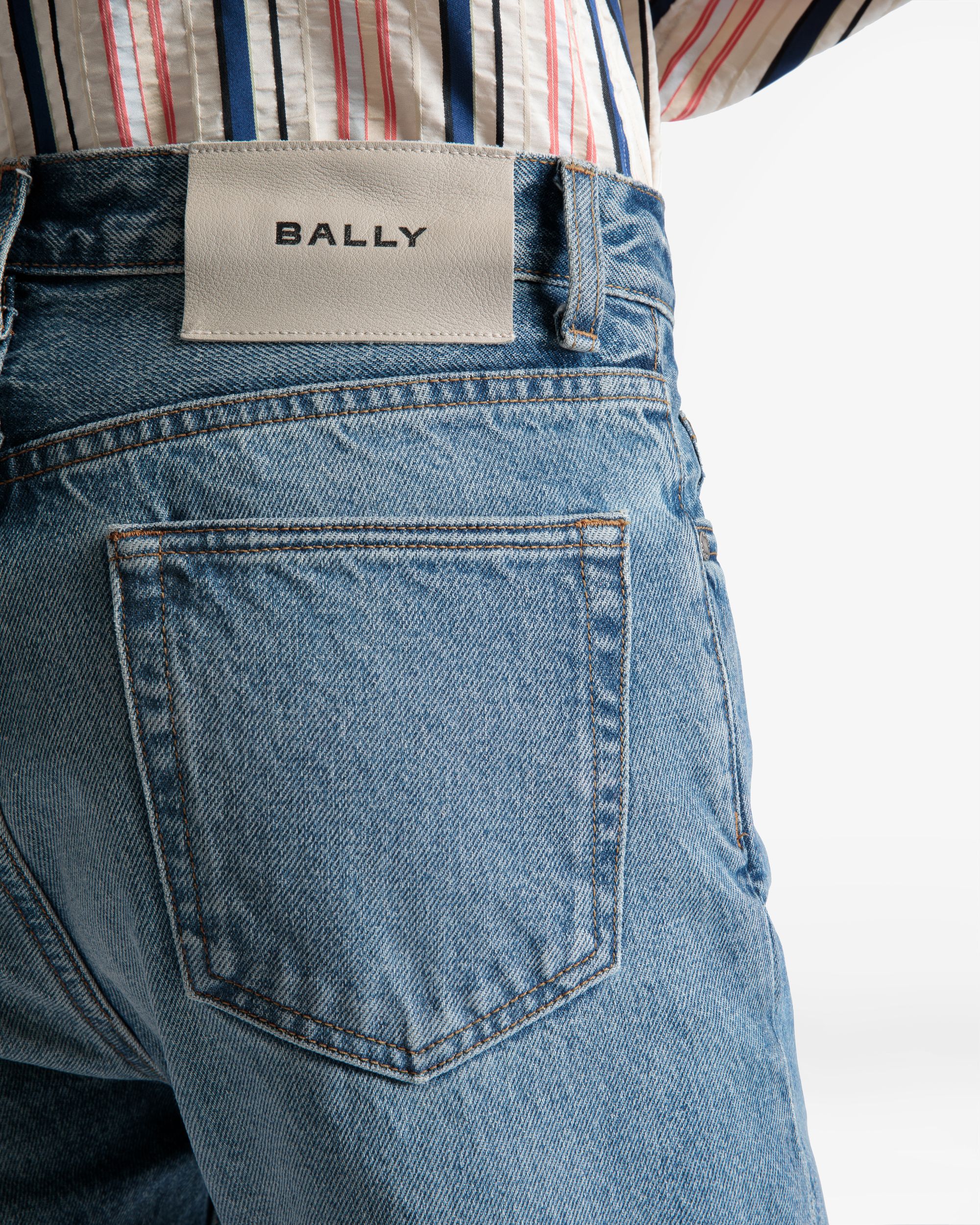 Bally Global - Flared Pants In Blue Denim - Blue