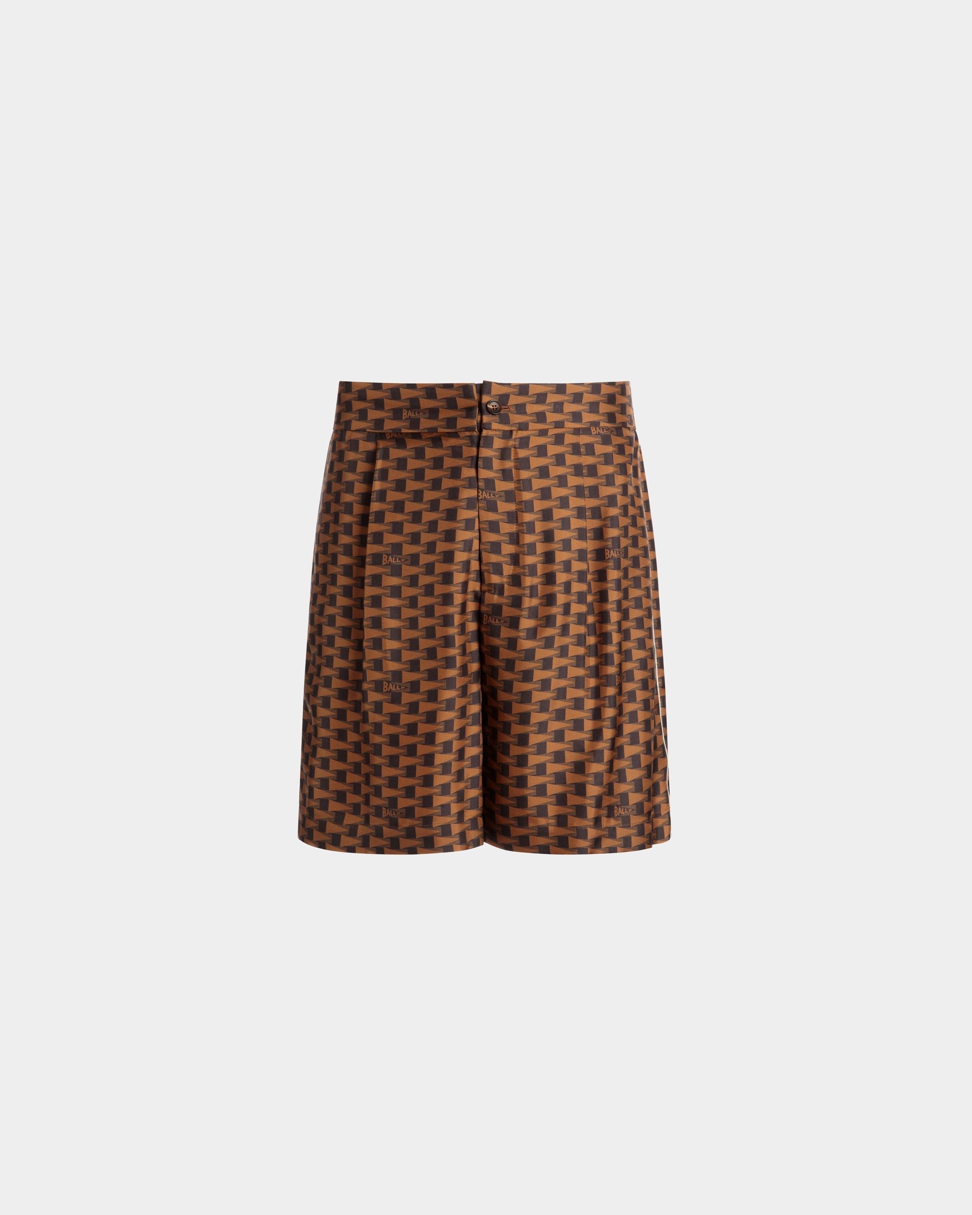 Bally Global - Pennant Shorts in Brown Silk - Brown