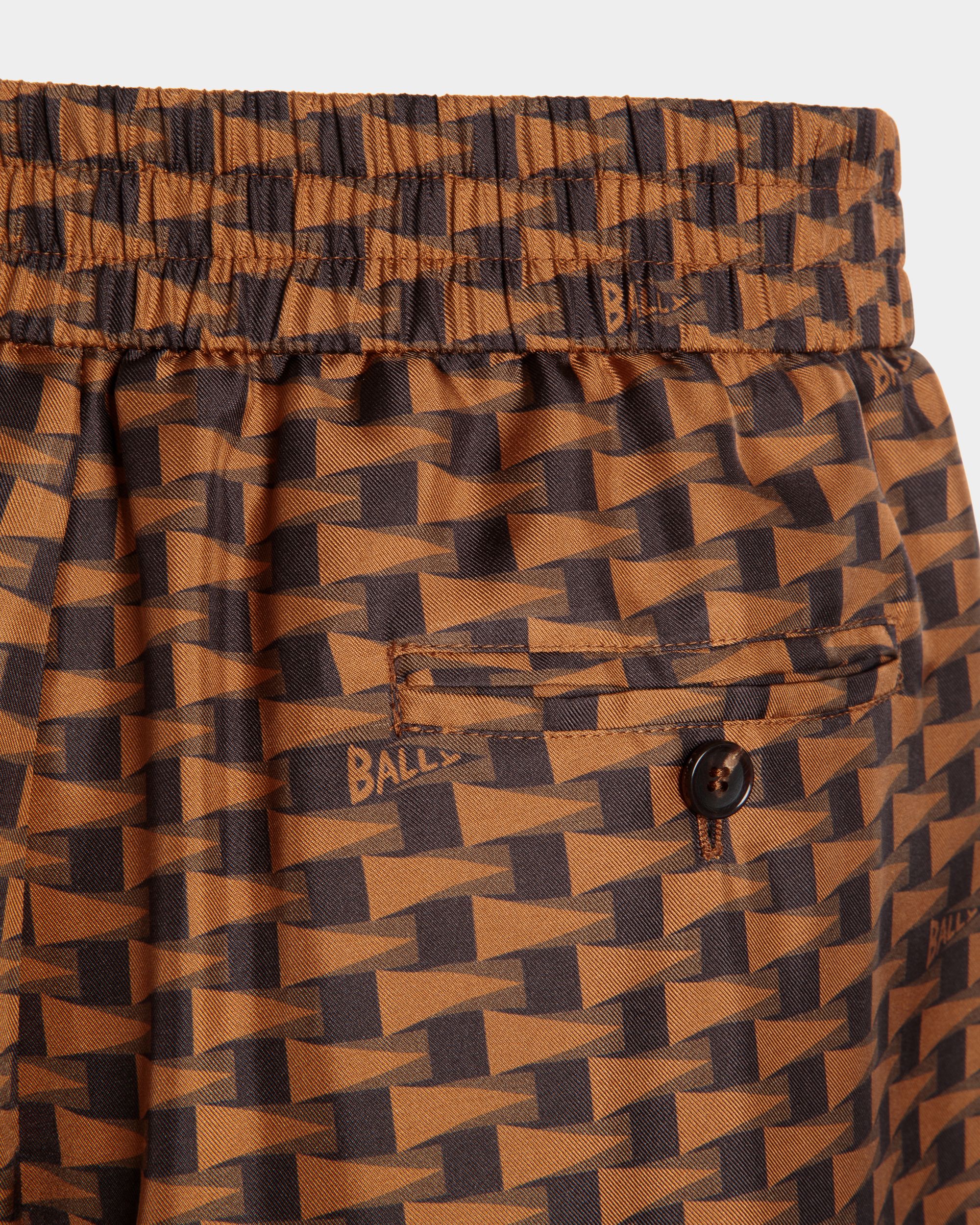 Bally Global - Pennant Shorts in Brown Silk - Brown