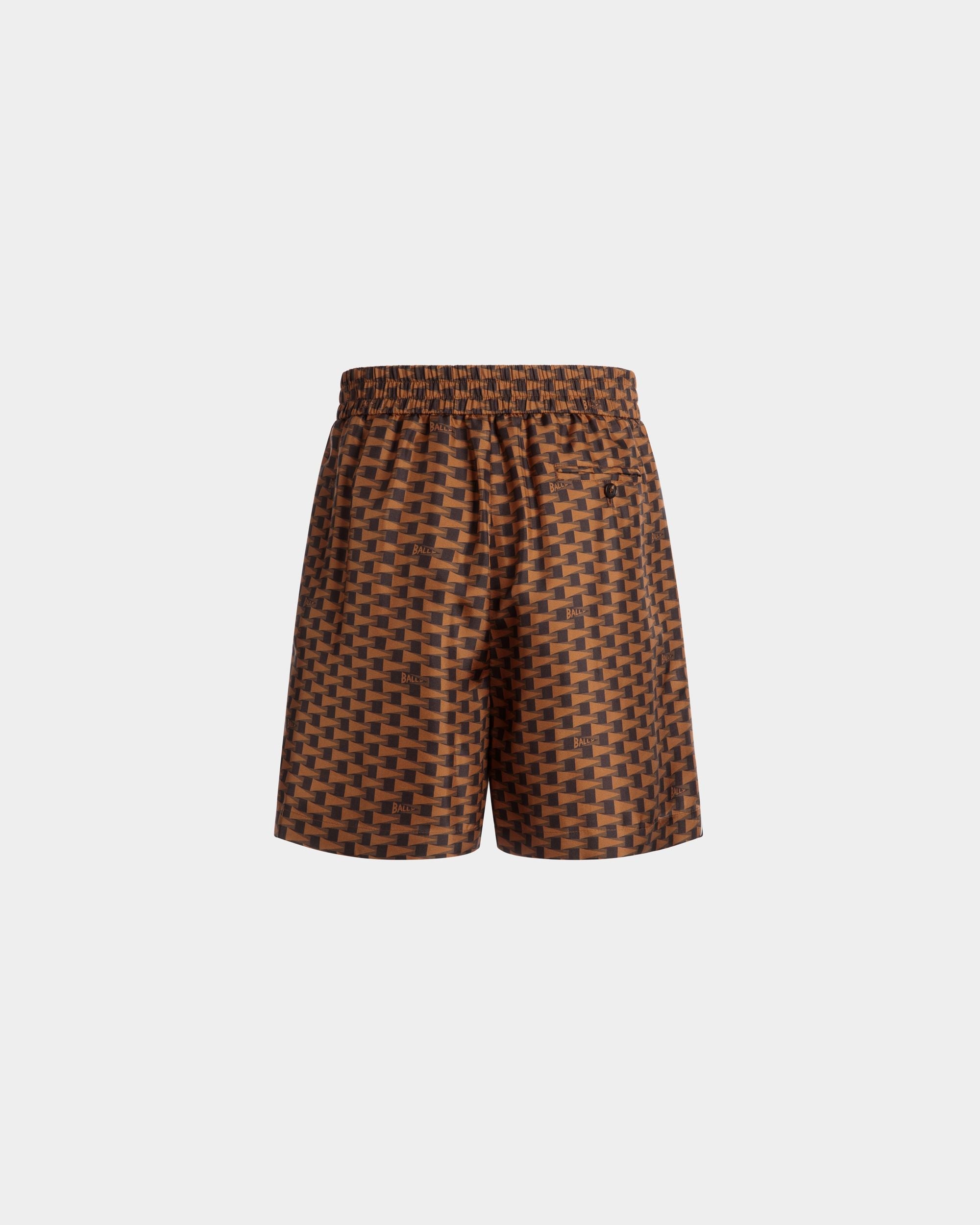 Bally Global - Pennant Shorts in Brown Silk - Brown