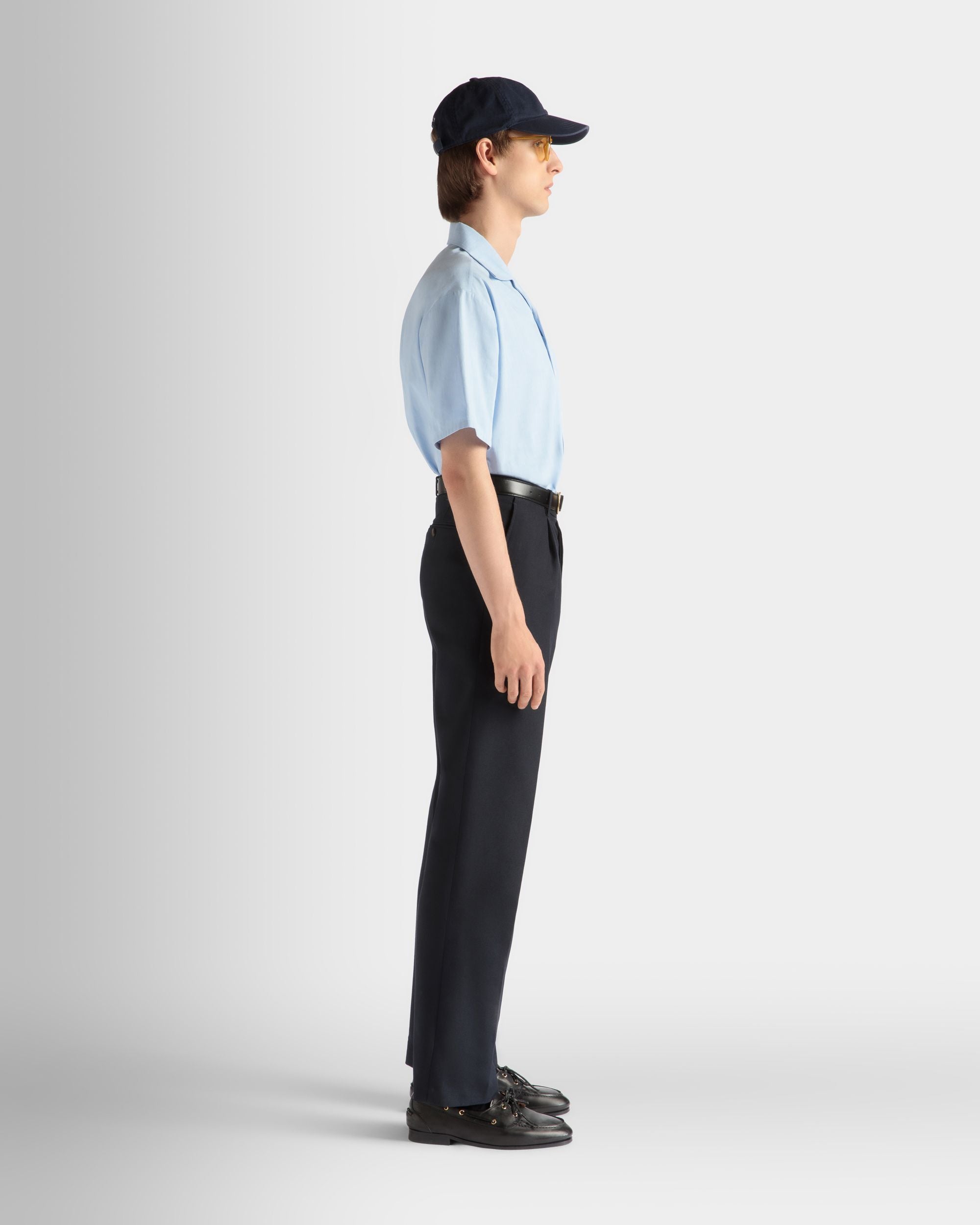 Bally Global - パンツ Navy Blue ウールブレンド - ブルー