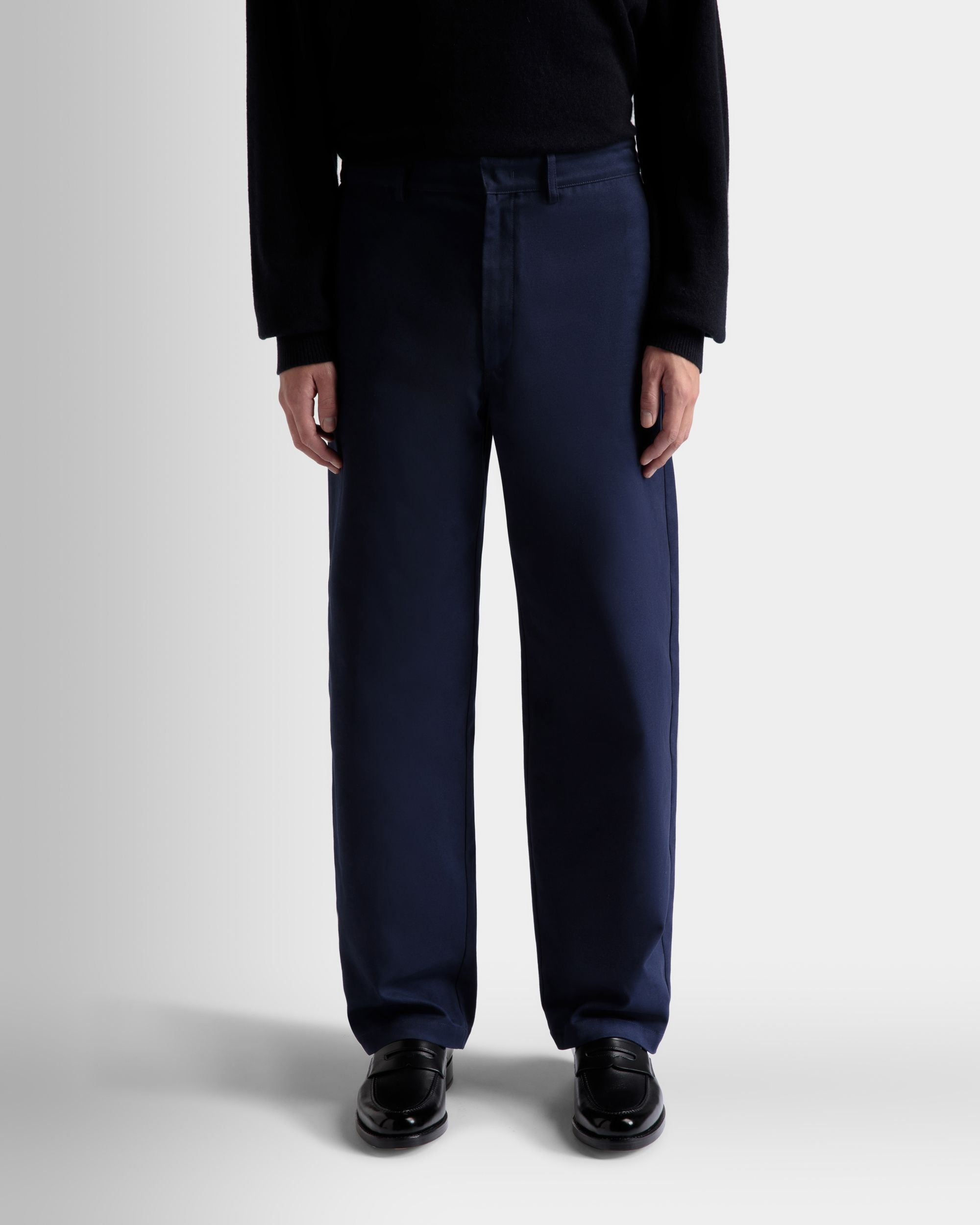 Bally Global - パンツ ダークブルー コットン - ブルー