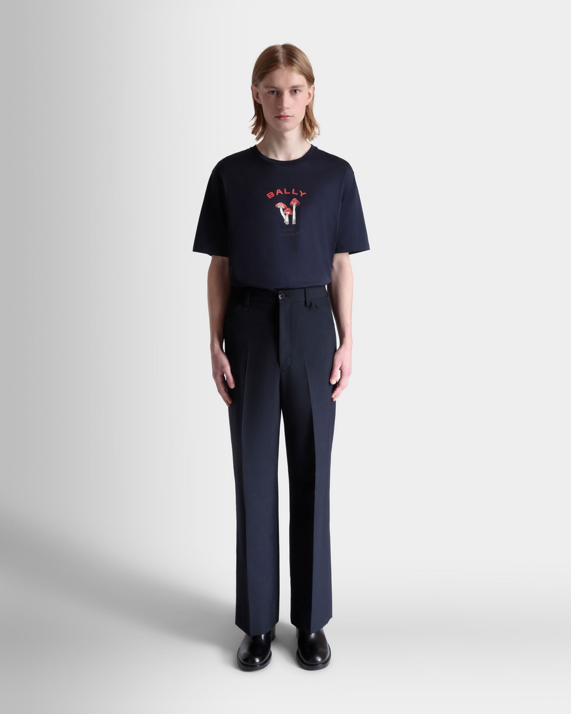 Bally Global - テーラードパンツ ネイビーブルー ウールブレンド - ブルー