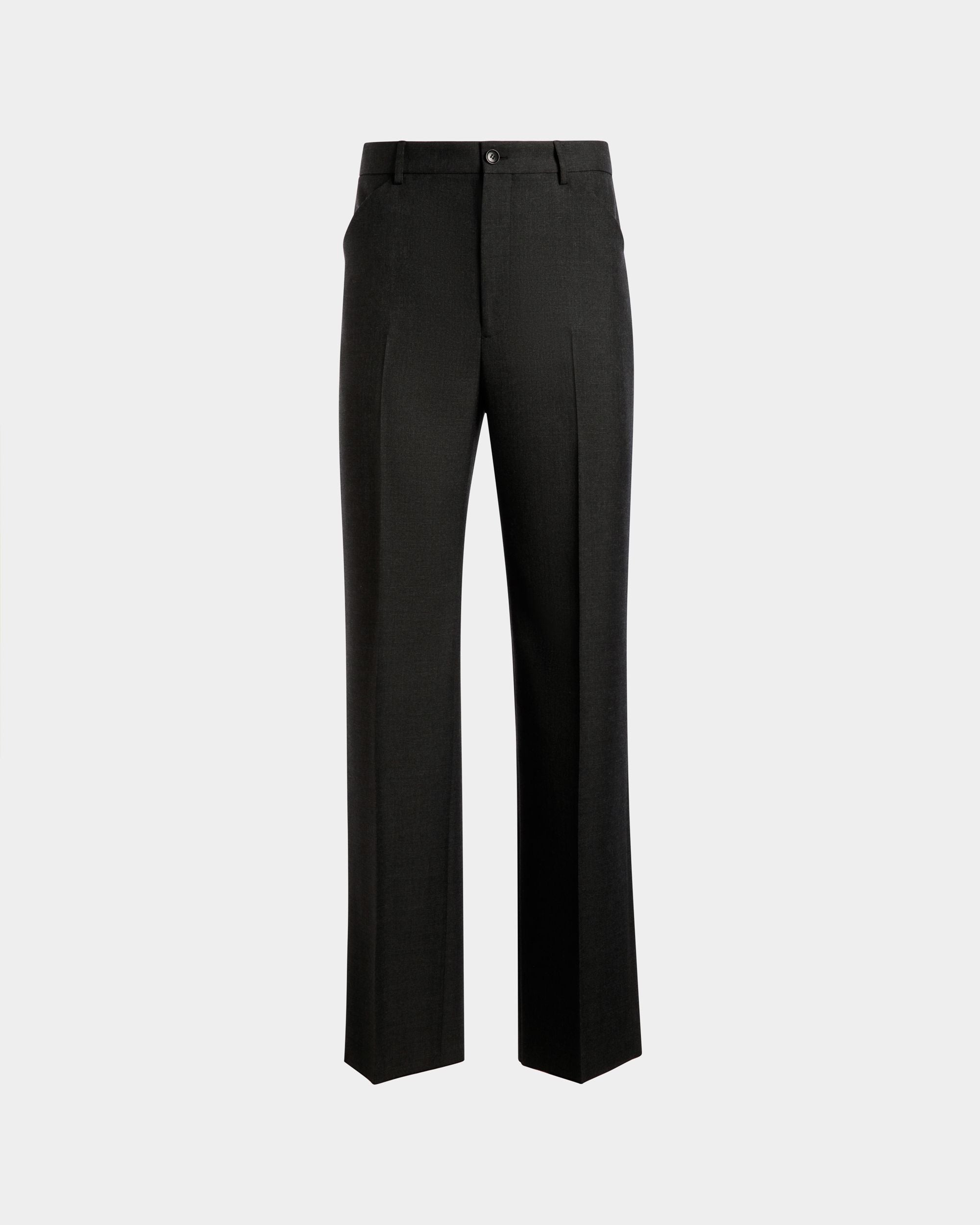 Bally Global - Pants in a Melange Grey Wool Blend - Grey