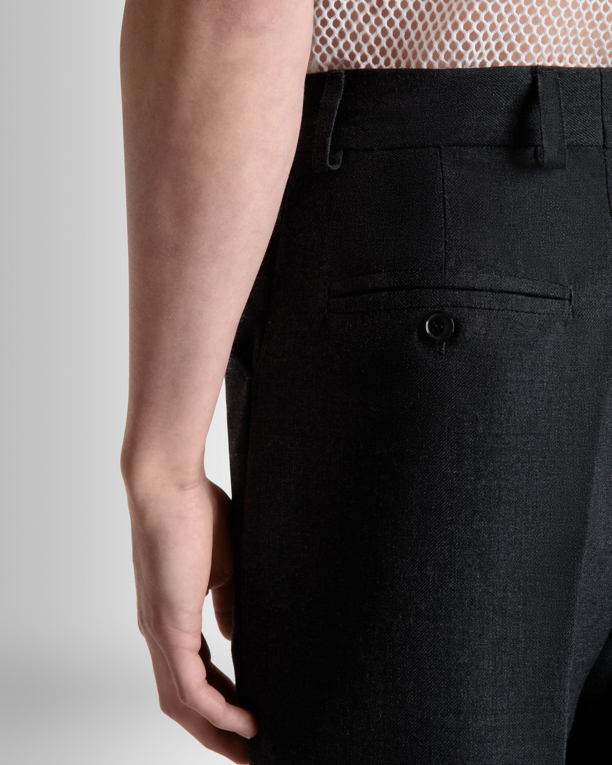 Bally Global - Pants in a Melange Grey Wool Blend - Grey