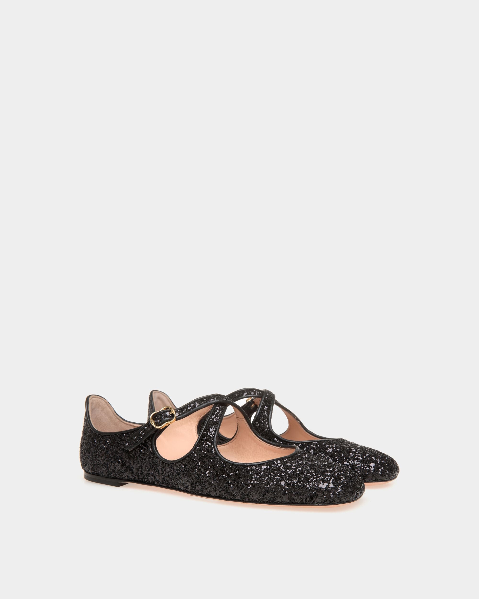 Bally Global - Ballyrina Flat In Black Glitter - Black