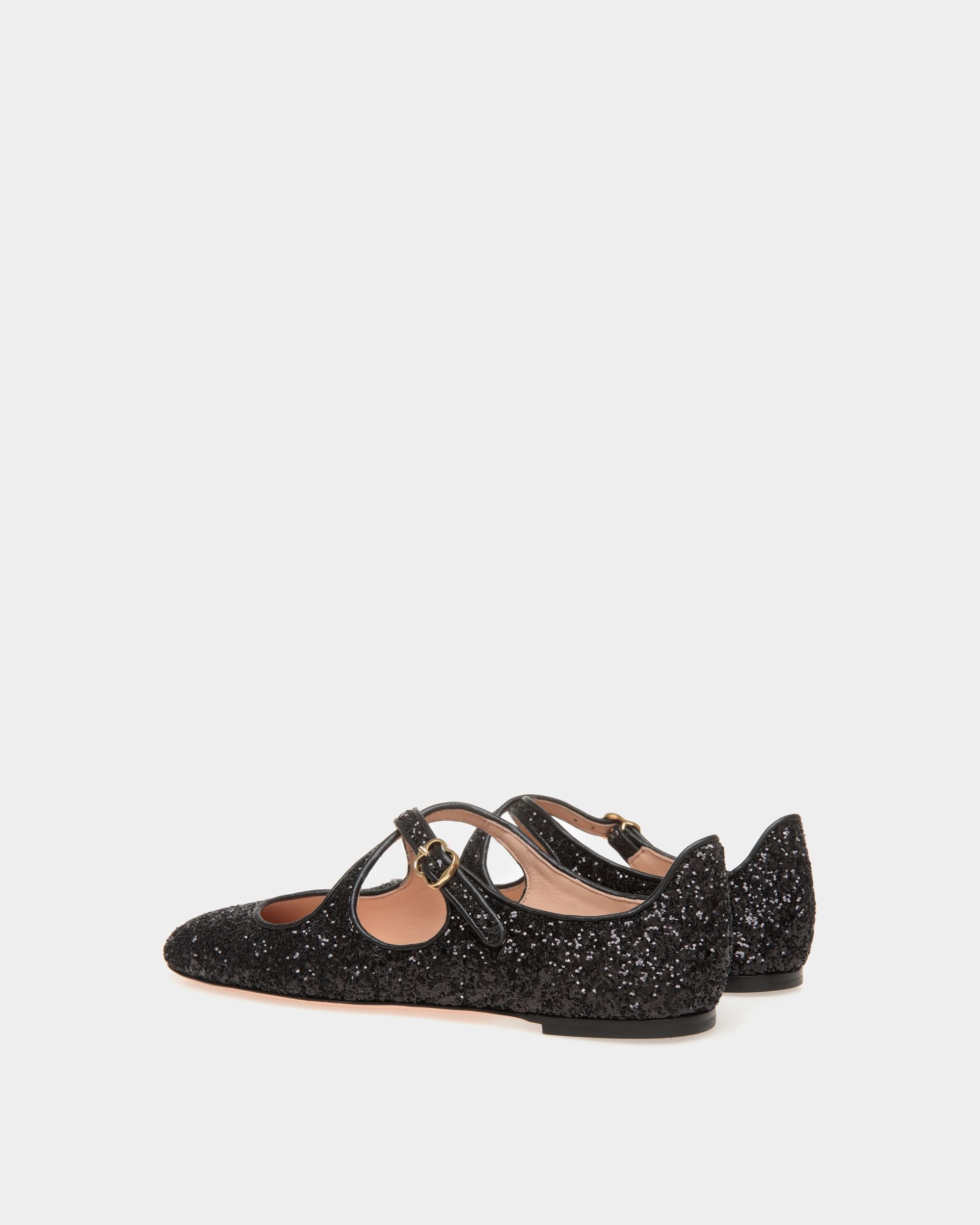 Bally Global - Ballyrina Flat In Black Glitter - Black