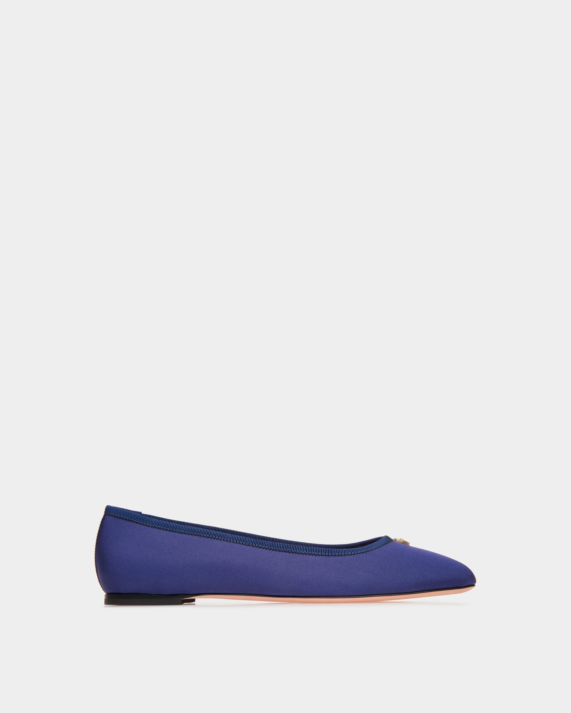 Bally Global - Ballyrina Flat in Blue Faille - Blue