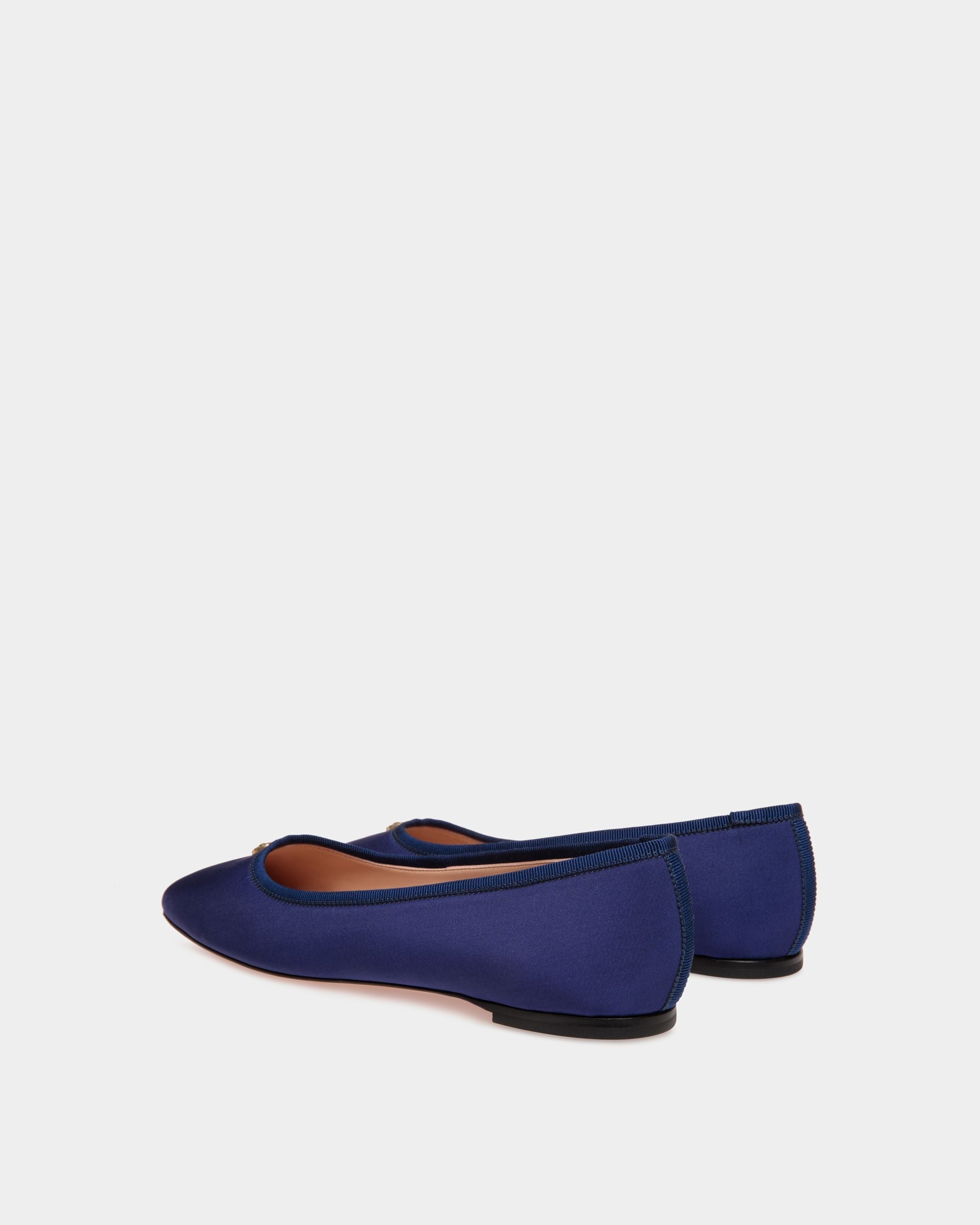 Bally Global - Ballyrina Flat in Blue Faille - Blue