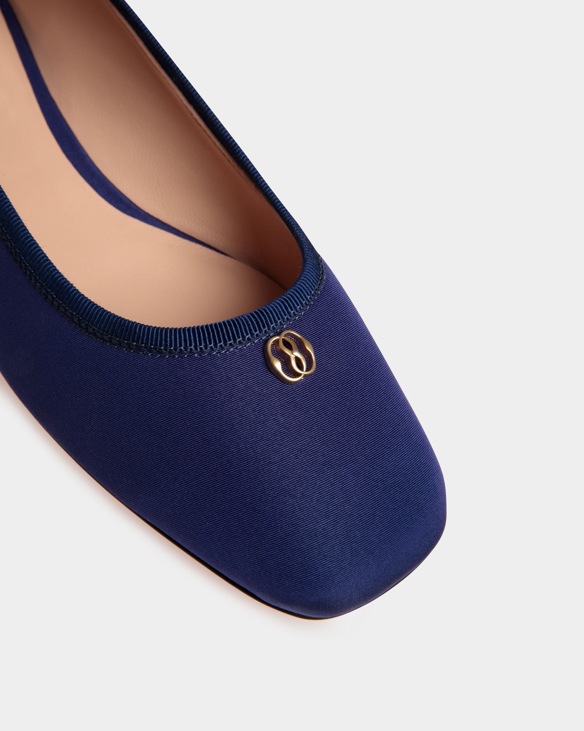 Bally Global - Ballyrina Flat in Blue Faille - Blue