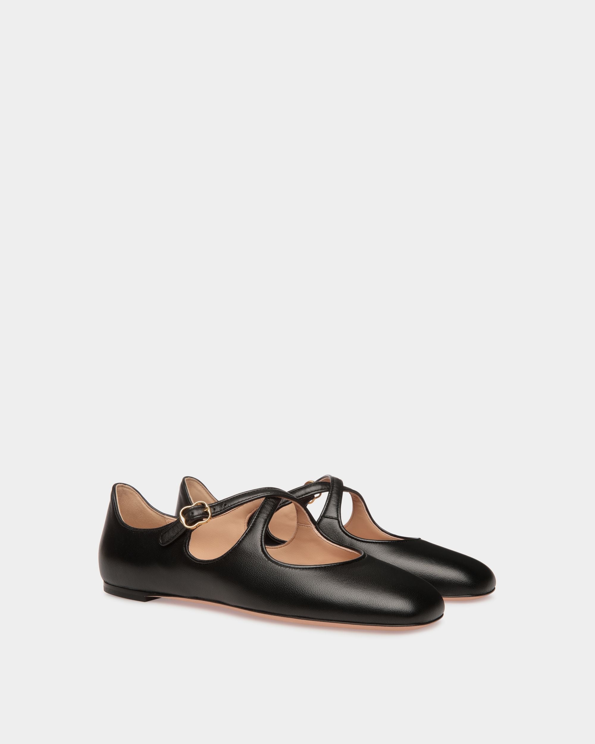 Bally Global - Ballyrina Flat in Black Nappa Leather - Black