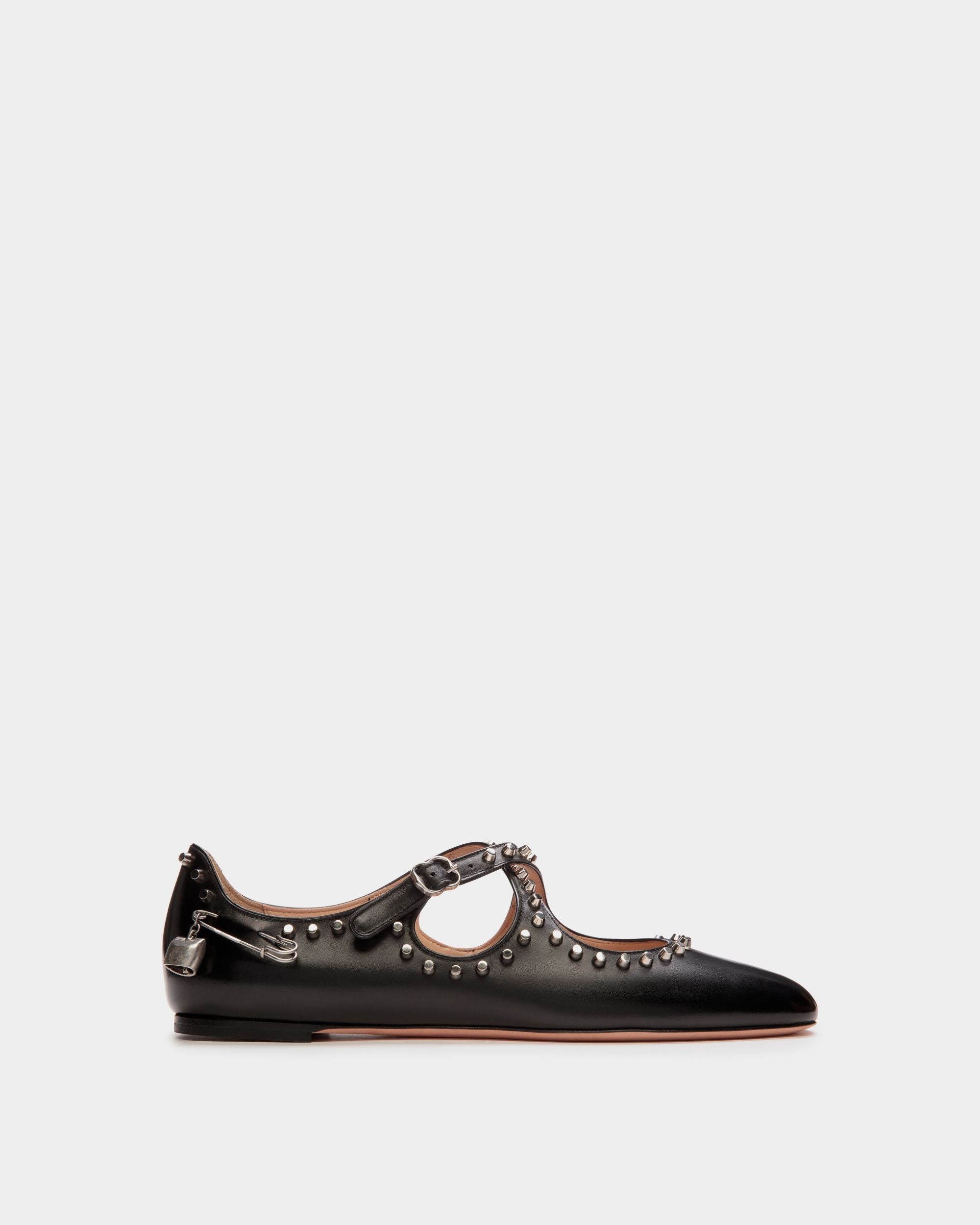 Bally Global - Ballyrina Flat in Black Leather - Black