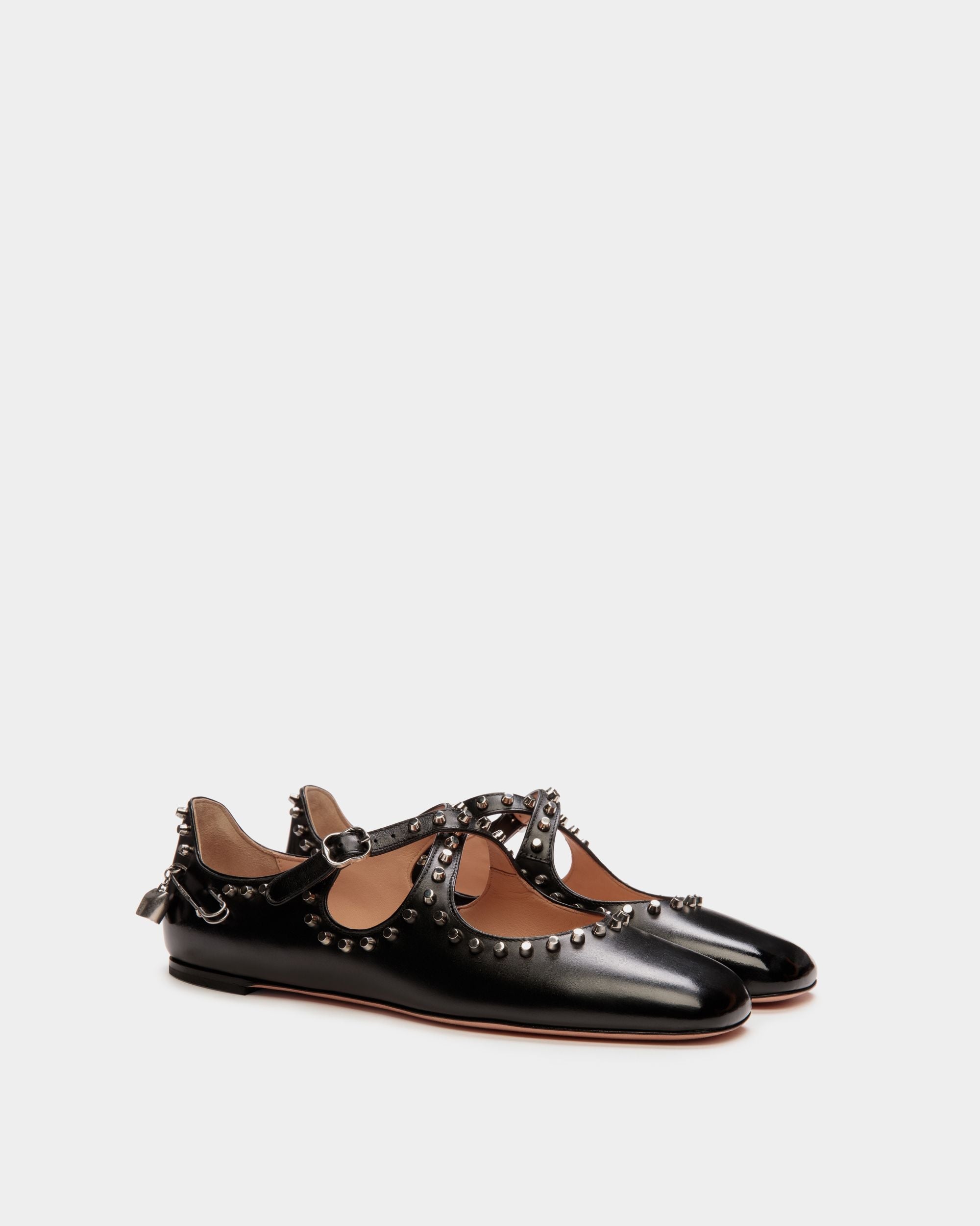 Bally Global - Ballyrina Flat in Black Leather - Black
