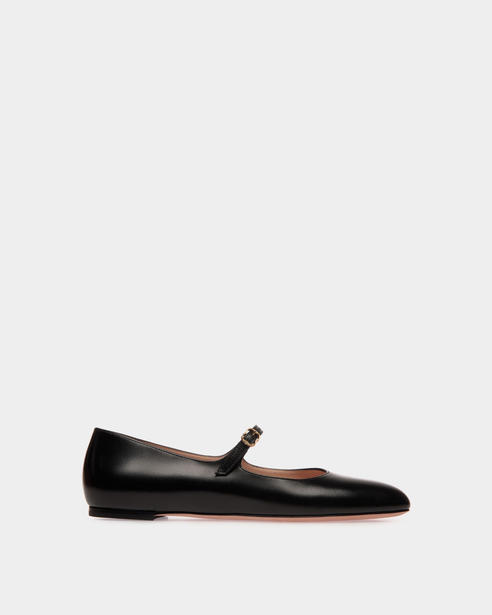 Bally Global - Ballyrina Flat In Black Leather - Black